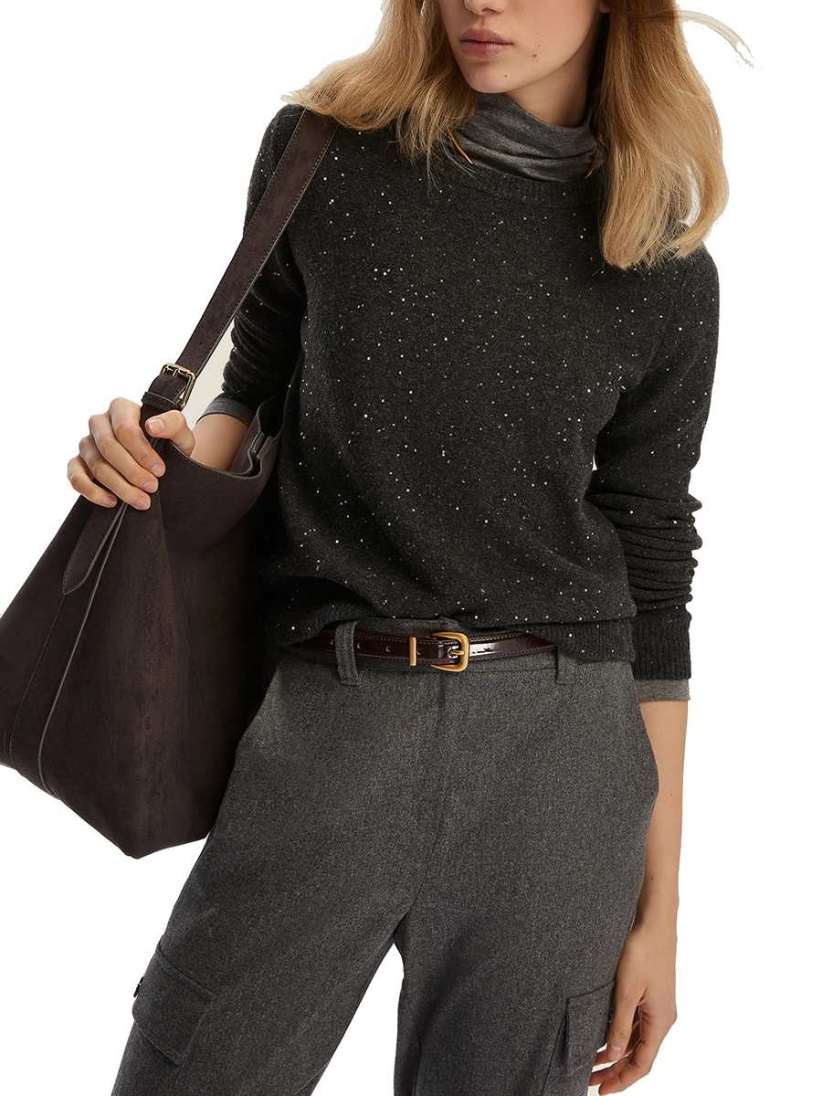 GIROCOLLO CON PAILLETTES DONNA GIRIGIO