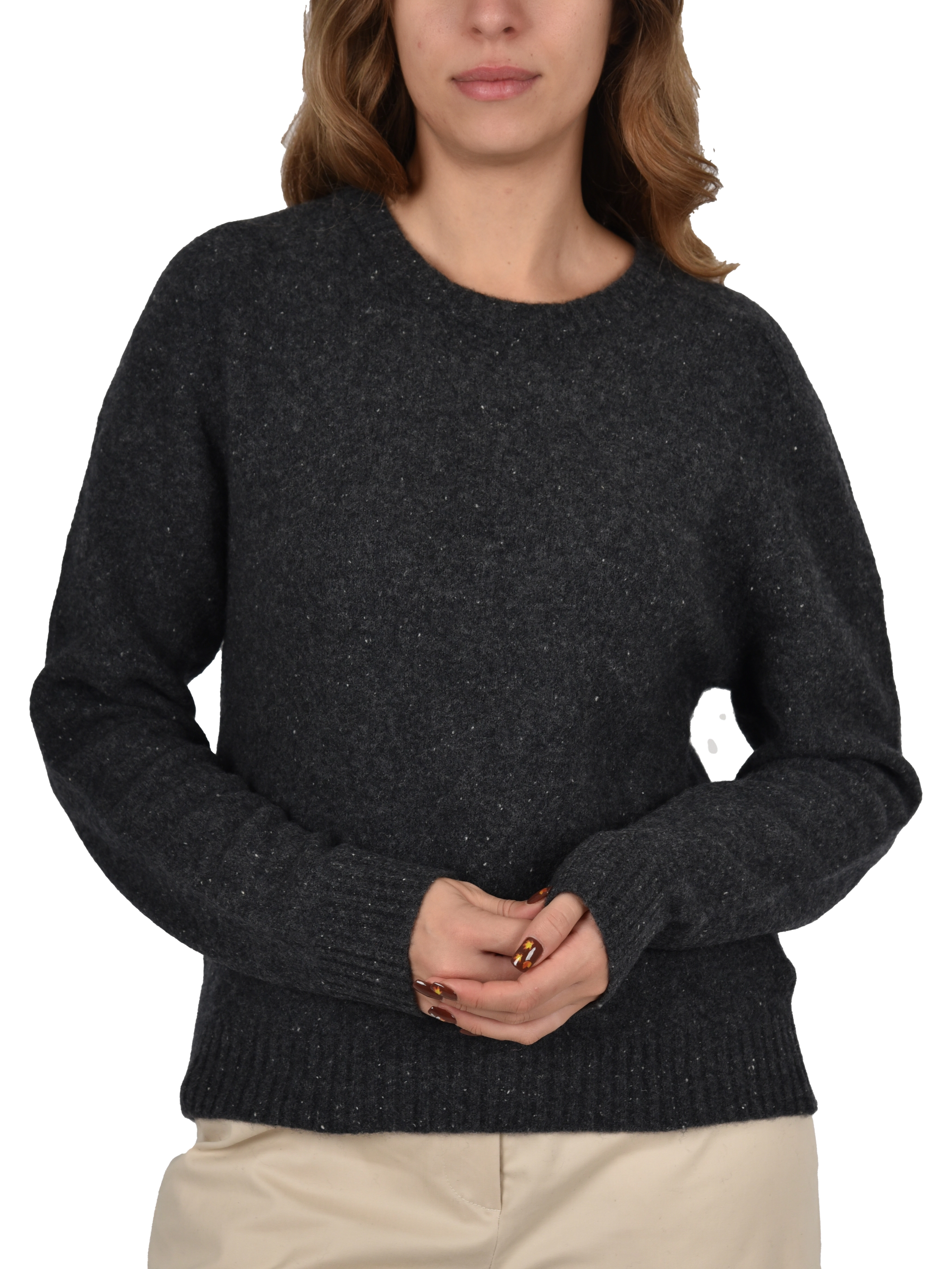 MAGLIA GIROCOLLO MISTO LANA DONNA ANTRACITE