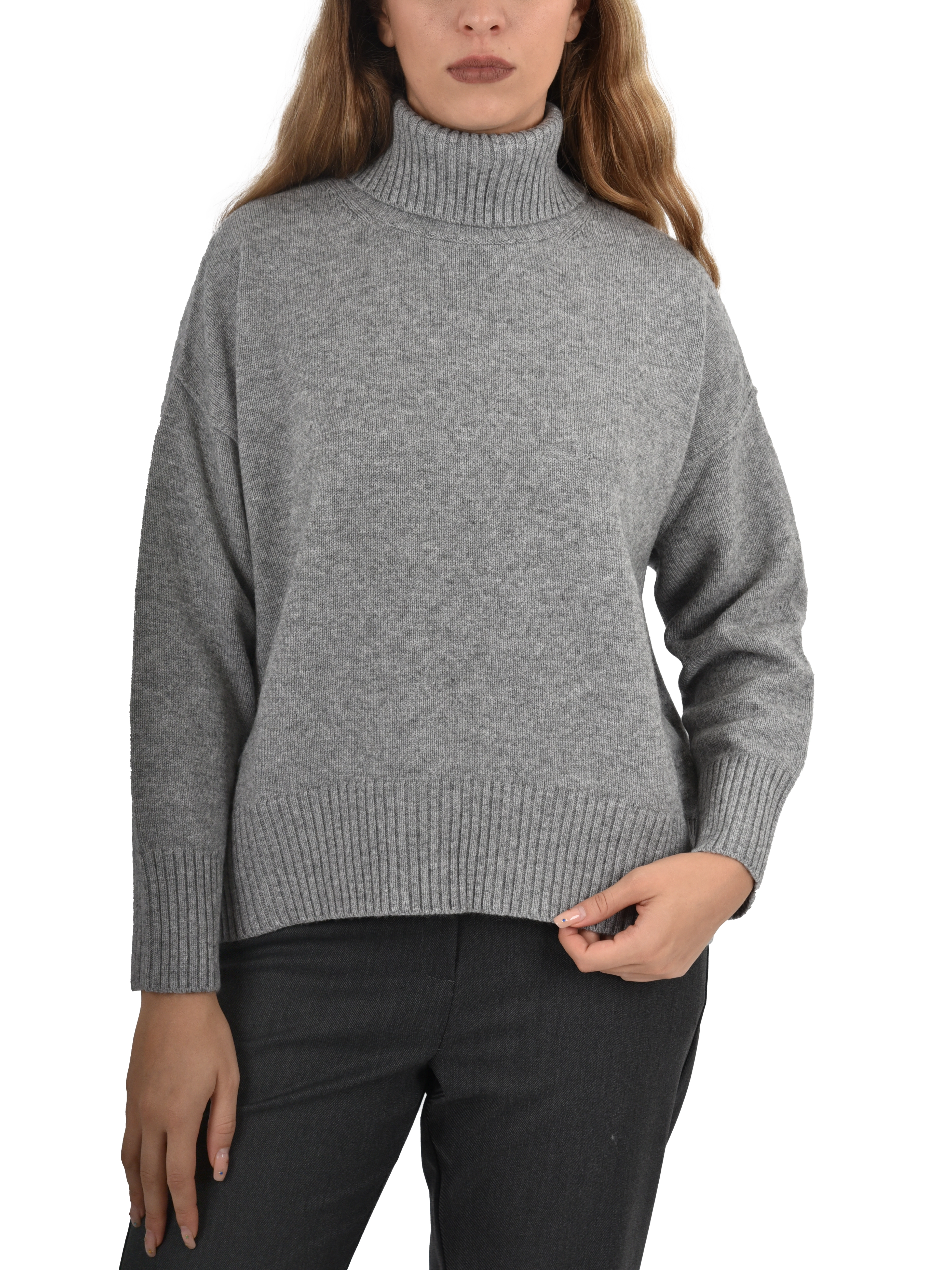 MAGLIA DOLCEVITA MISTO LANA CASHMERE SELCE DONNA GRIGIO