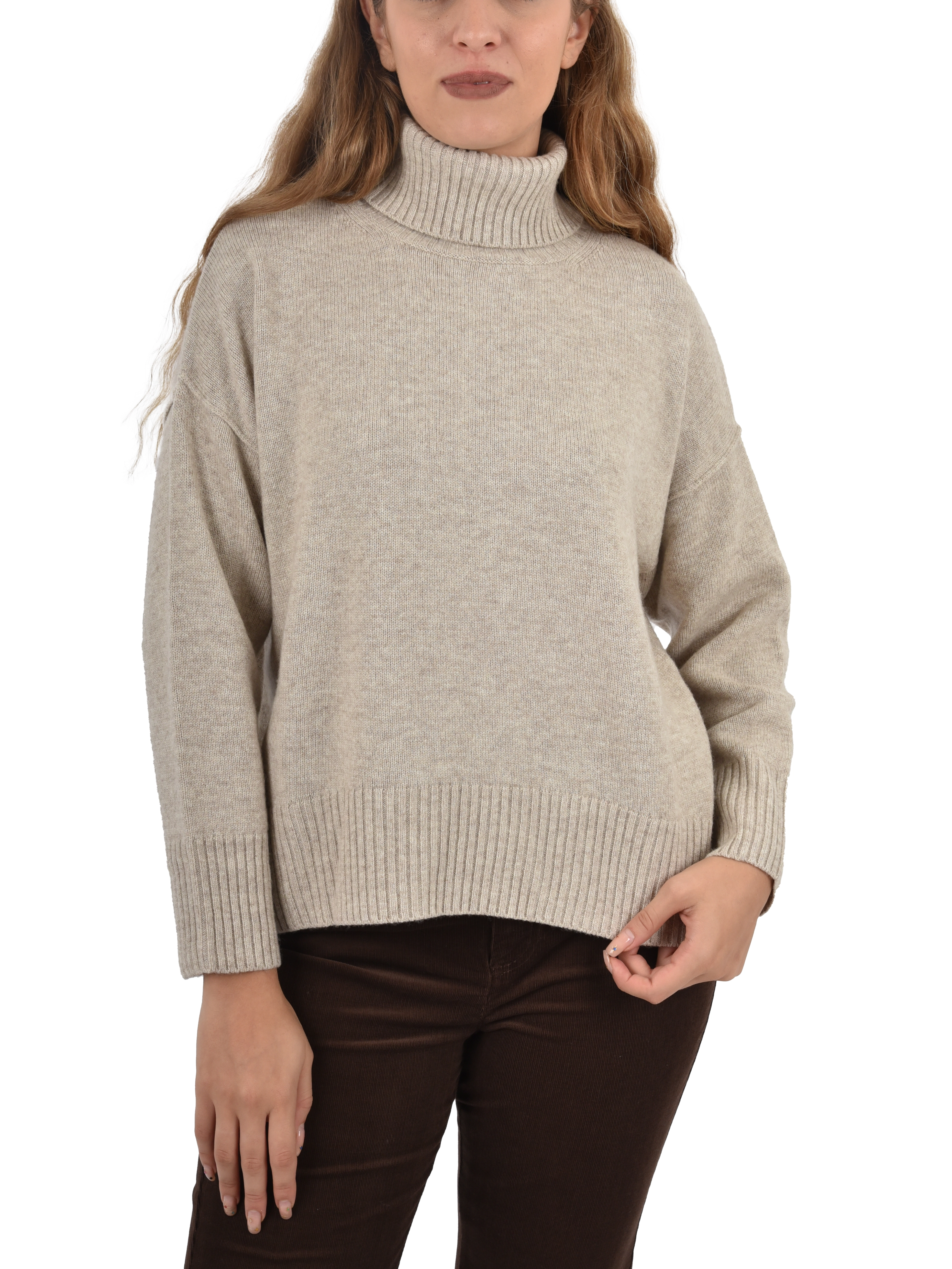 MAGLIA DOLCEVITA MISTO LANA CASHMERE SELCE DONNA BIANCO