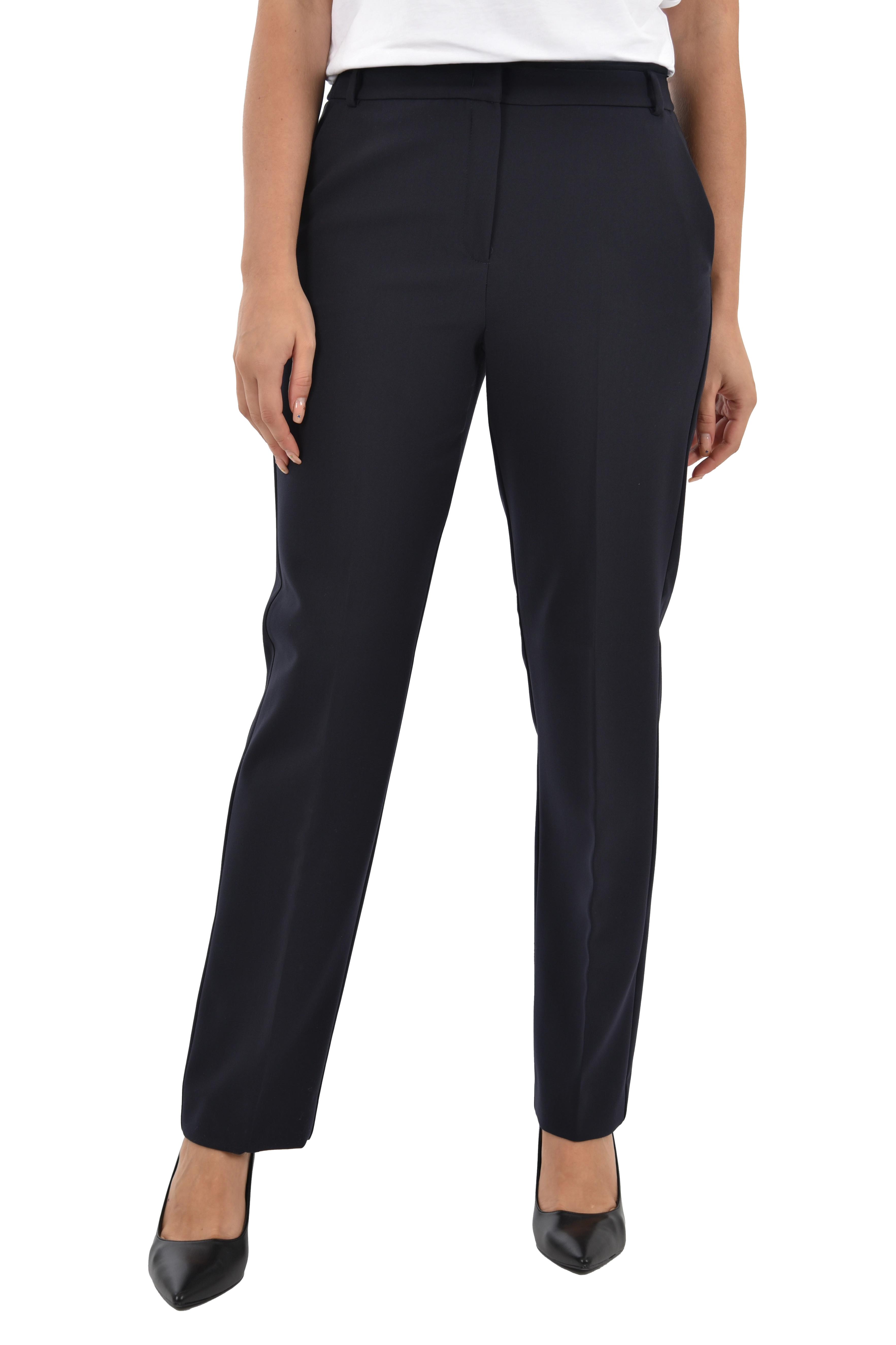 PANTALONI CHINO CON CHIUSURA NASCOSTA DONNA BLU