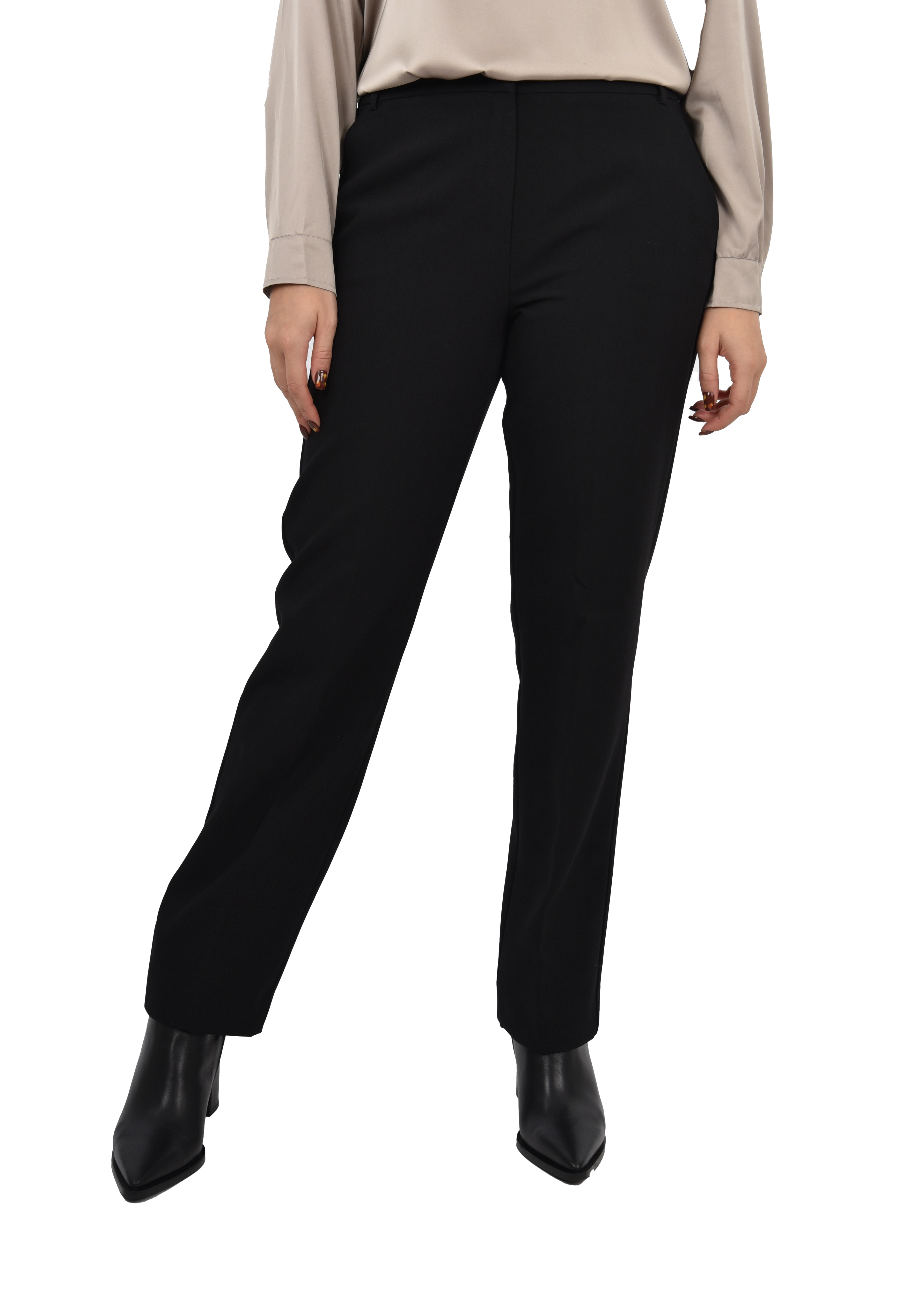 PANTALONI CHINO CON CHIUSURA NASCOSTA DONNA NERO