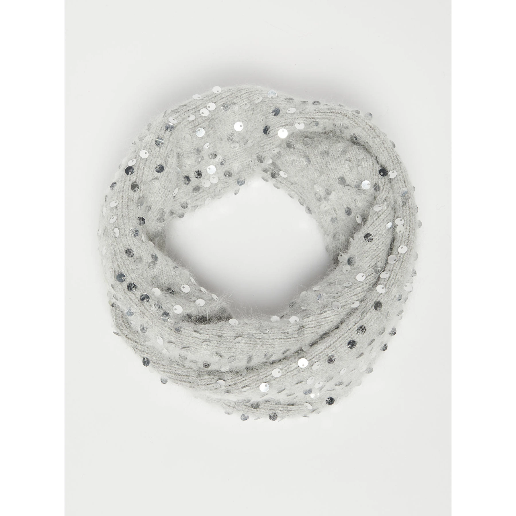 FOULARD CON PAILLETTES DONNA GRIGIO