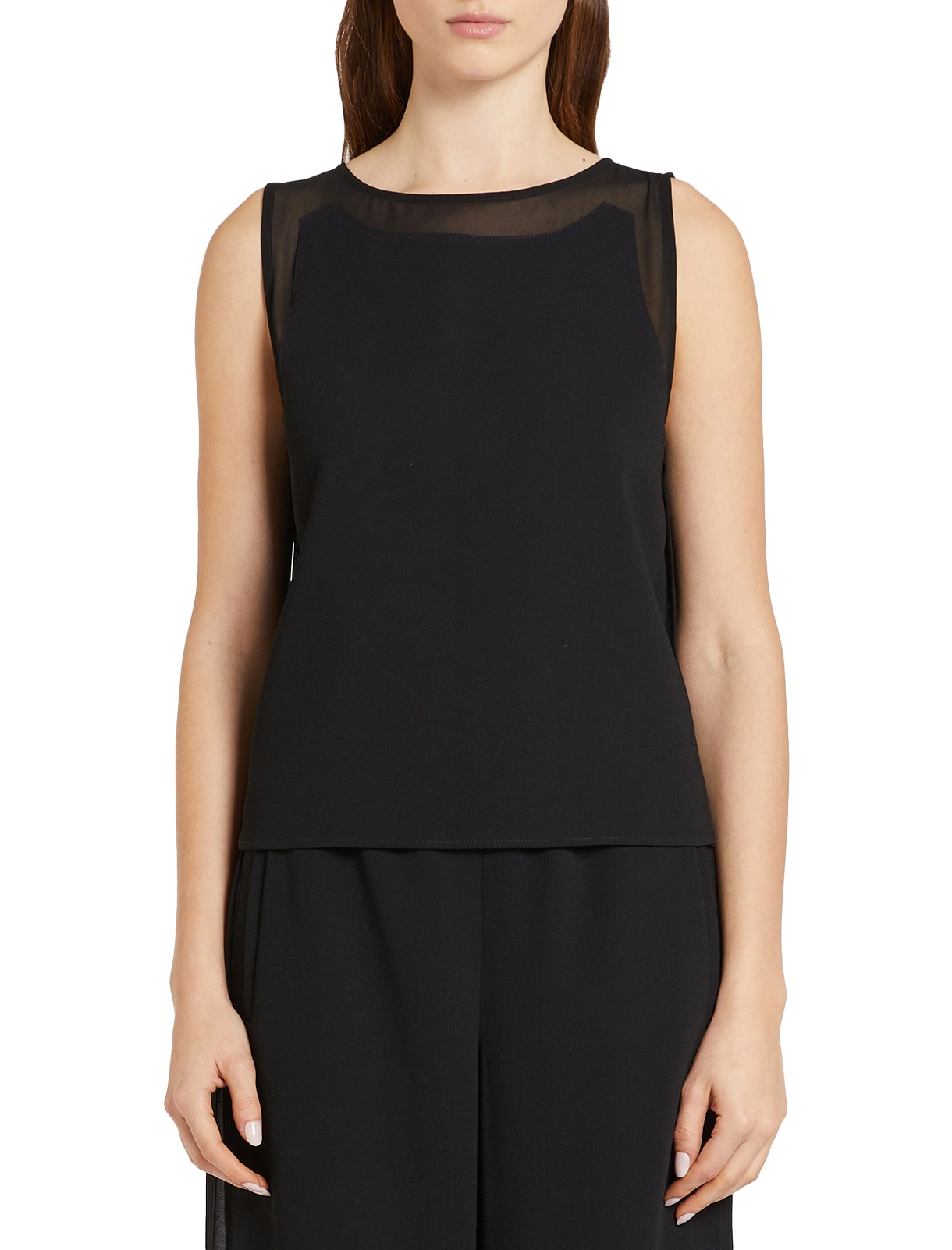 TOP SMANICATO GARDEN NERO DONNA