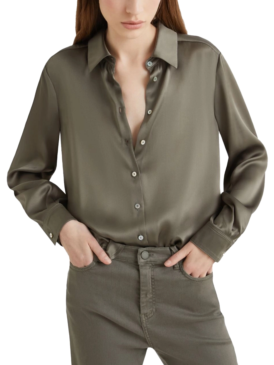 CAMICIA MISTO SETA BUNNY DONNA VERDE