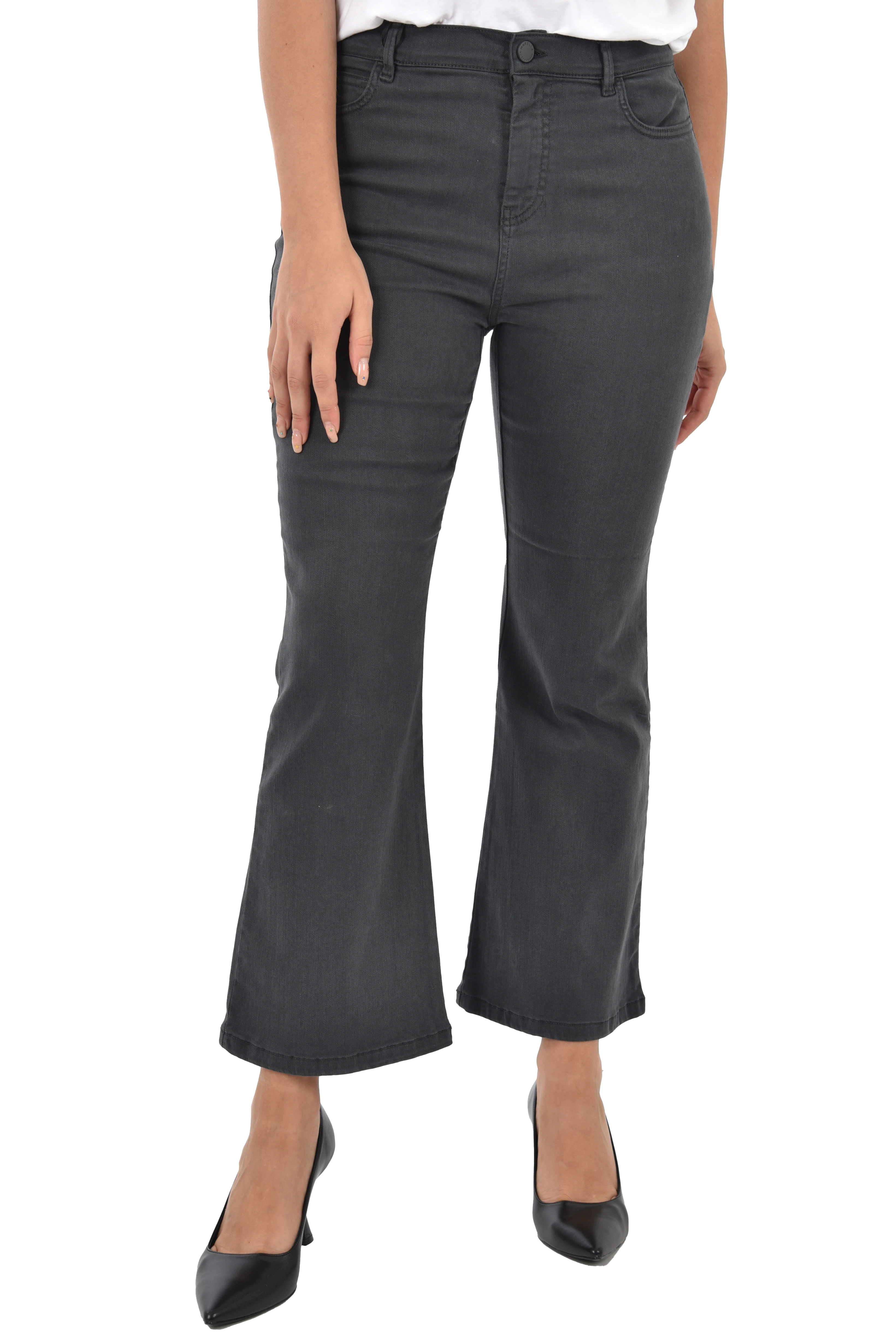 PANTALONI CROPPED CON LINEA SVASATA AL FONDO DONNA ANTRACITE