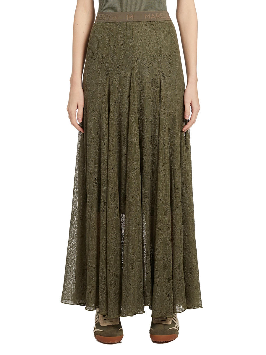 GONNA LUNGA IN PIZZO AVENUE DONNA VERDE