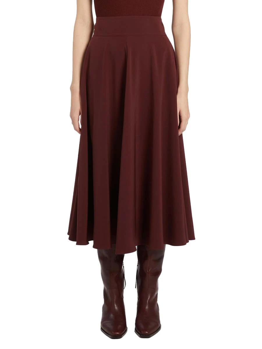 GONNA LUNGA SVASATA CON TASCHE DONNA BORDEAUX