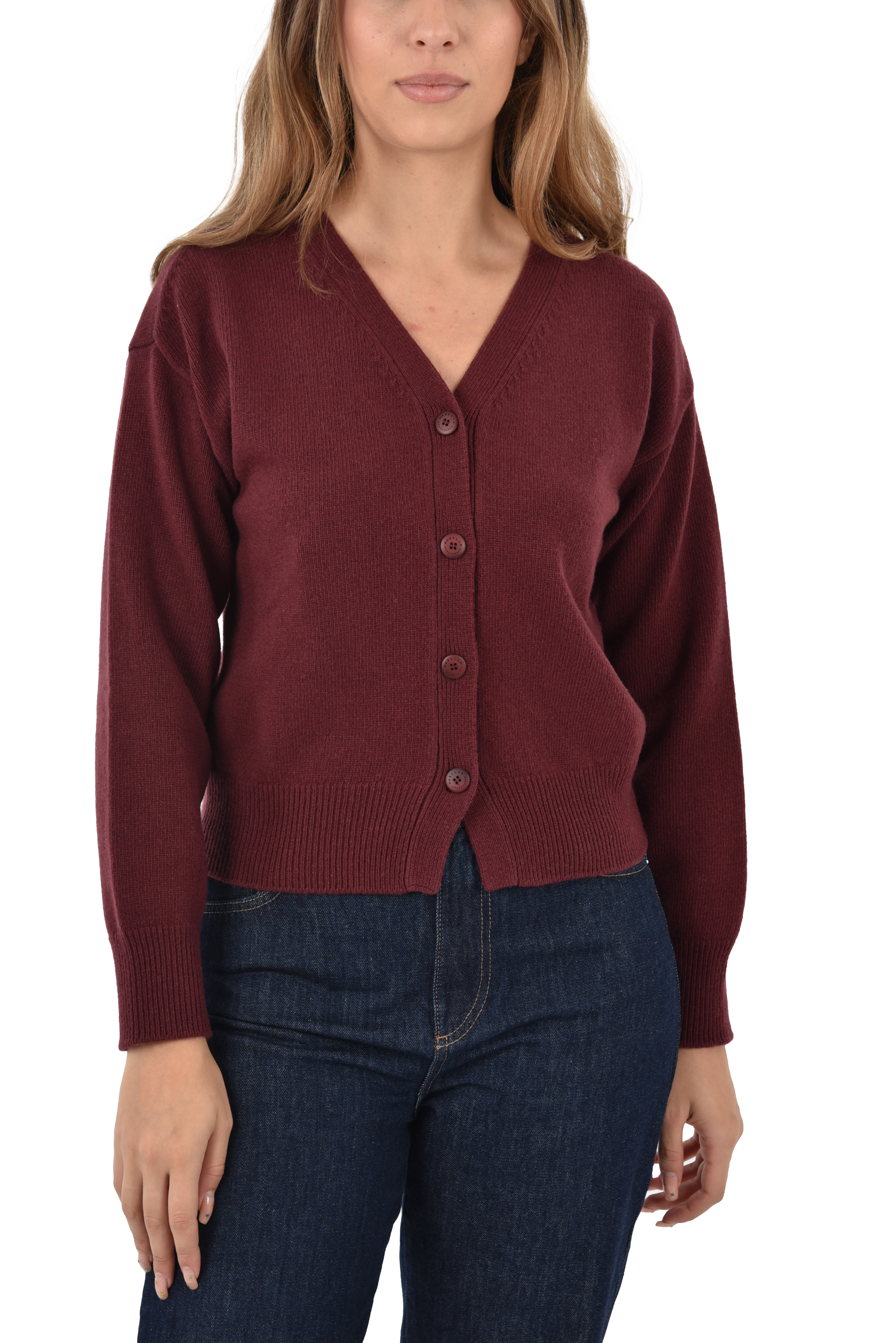 MAGLIA SCOLLO A BARCA CON SCOLLO POSTERIORE DONNA BORDEAUX