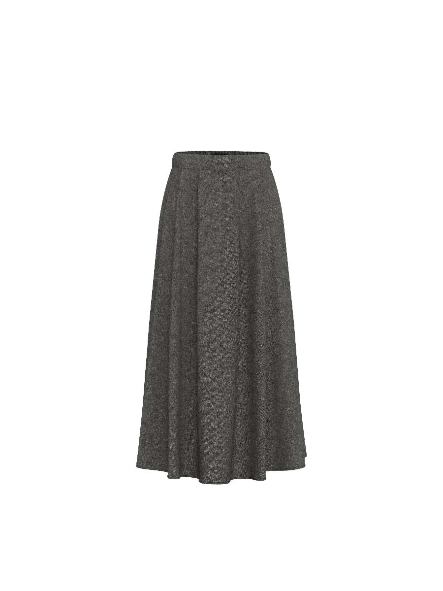 GONNA LUNGA IN FLANELLA SVASATA DONNA BIANCO