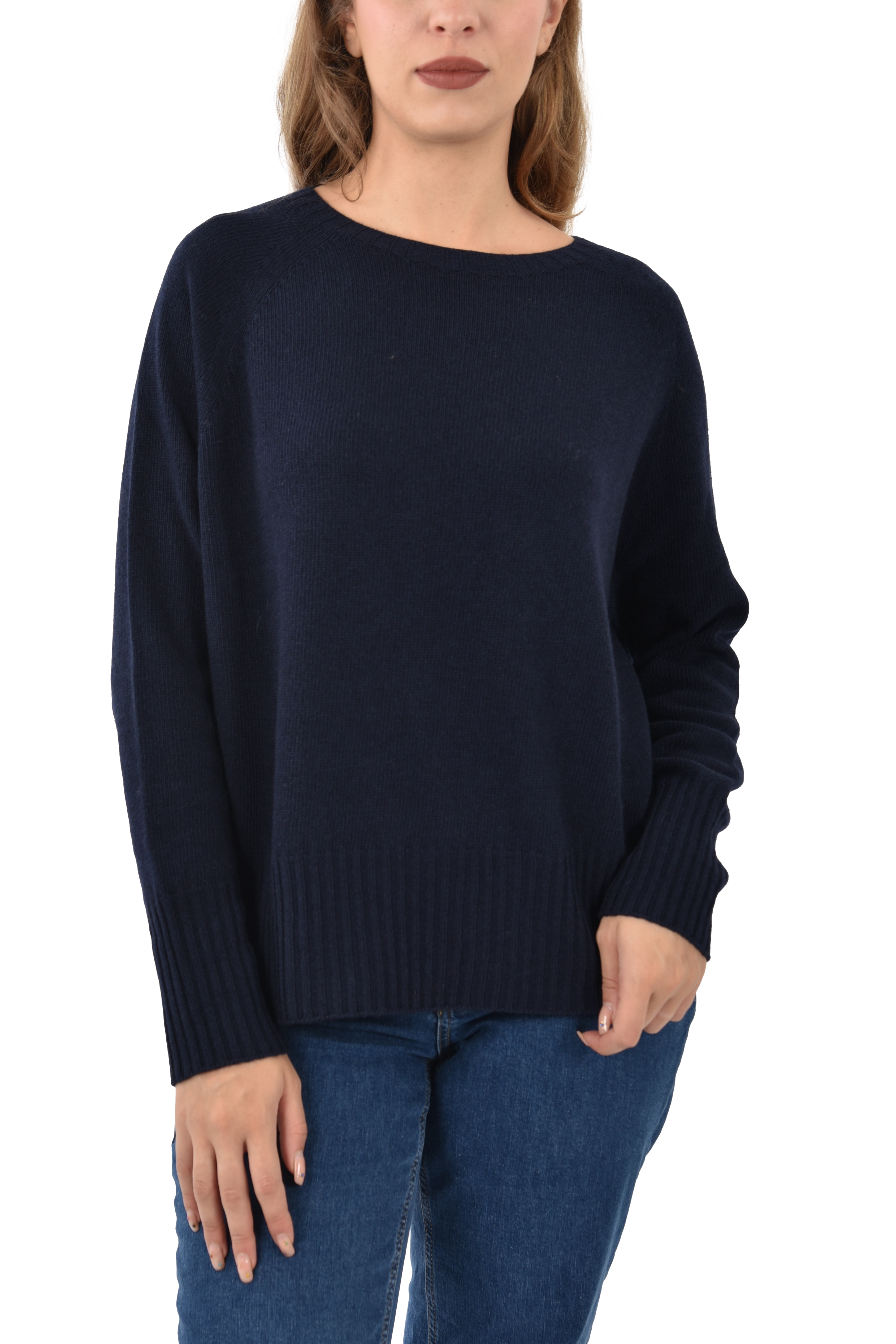 MAGLIA OVERSIZE IN MISTO CASHMERE SPIDER DONNA BLU