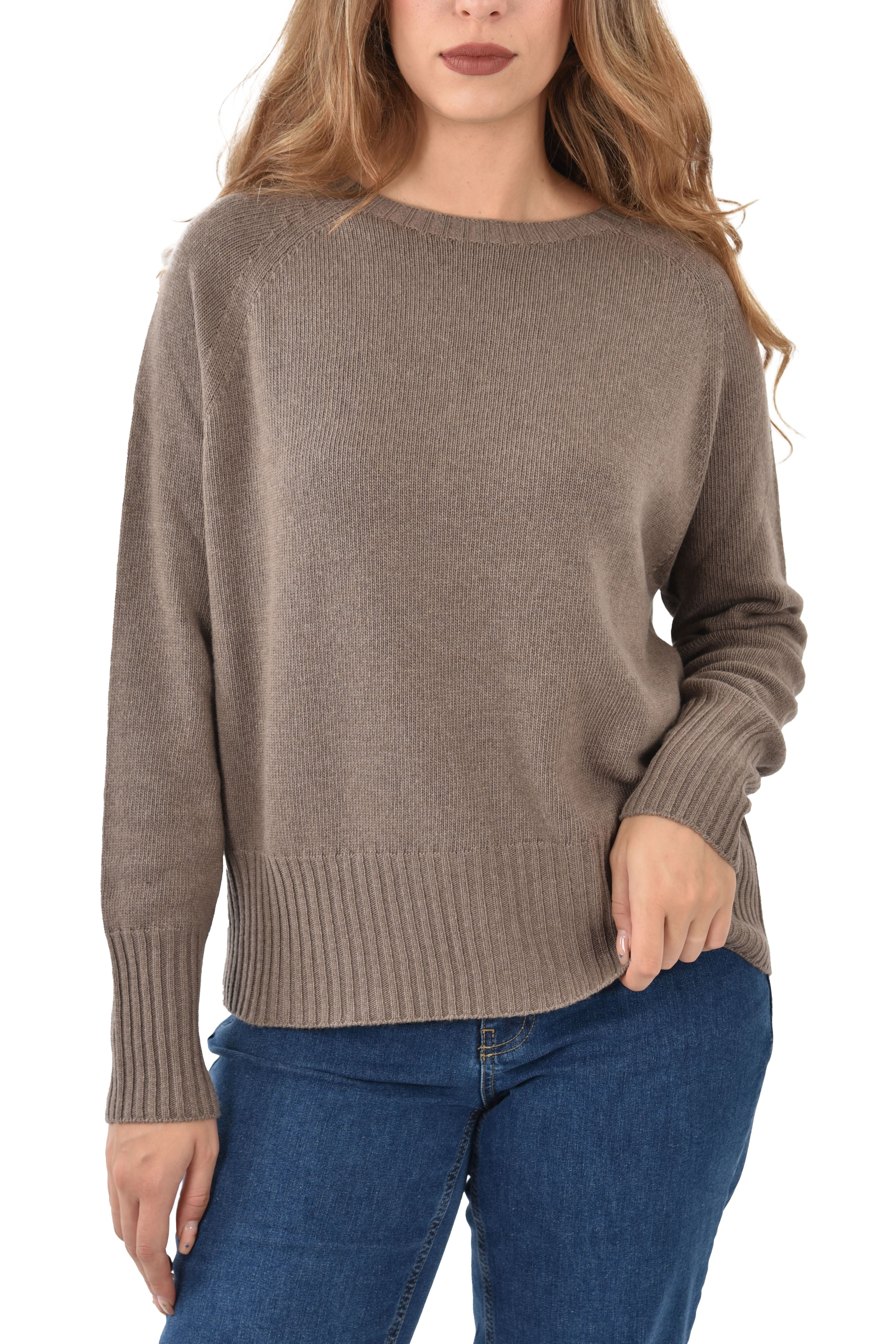 MAGLIA OVERSIZE IN MISTO CASHMERE SPIDER DONNA MARRONE