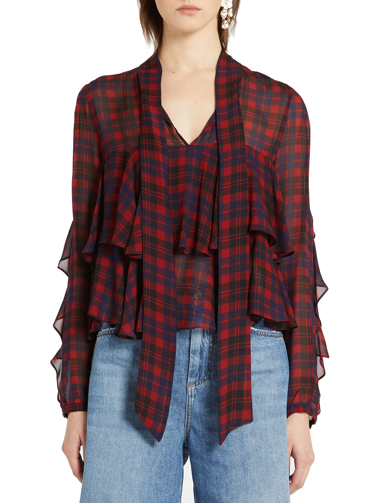 BLUSA CON SCOLLO A V GALA DONNA ROSSO