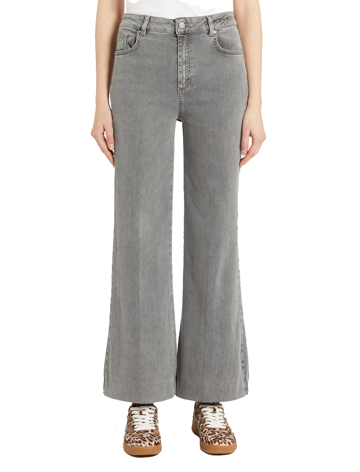PANTALONI PALAZZO WLCROP DONNA GRIGIO