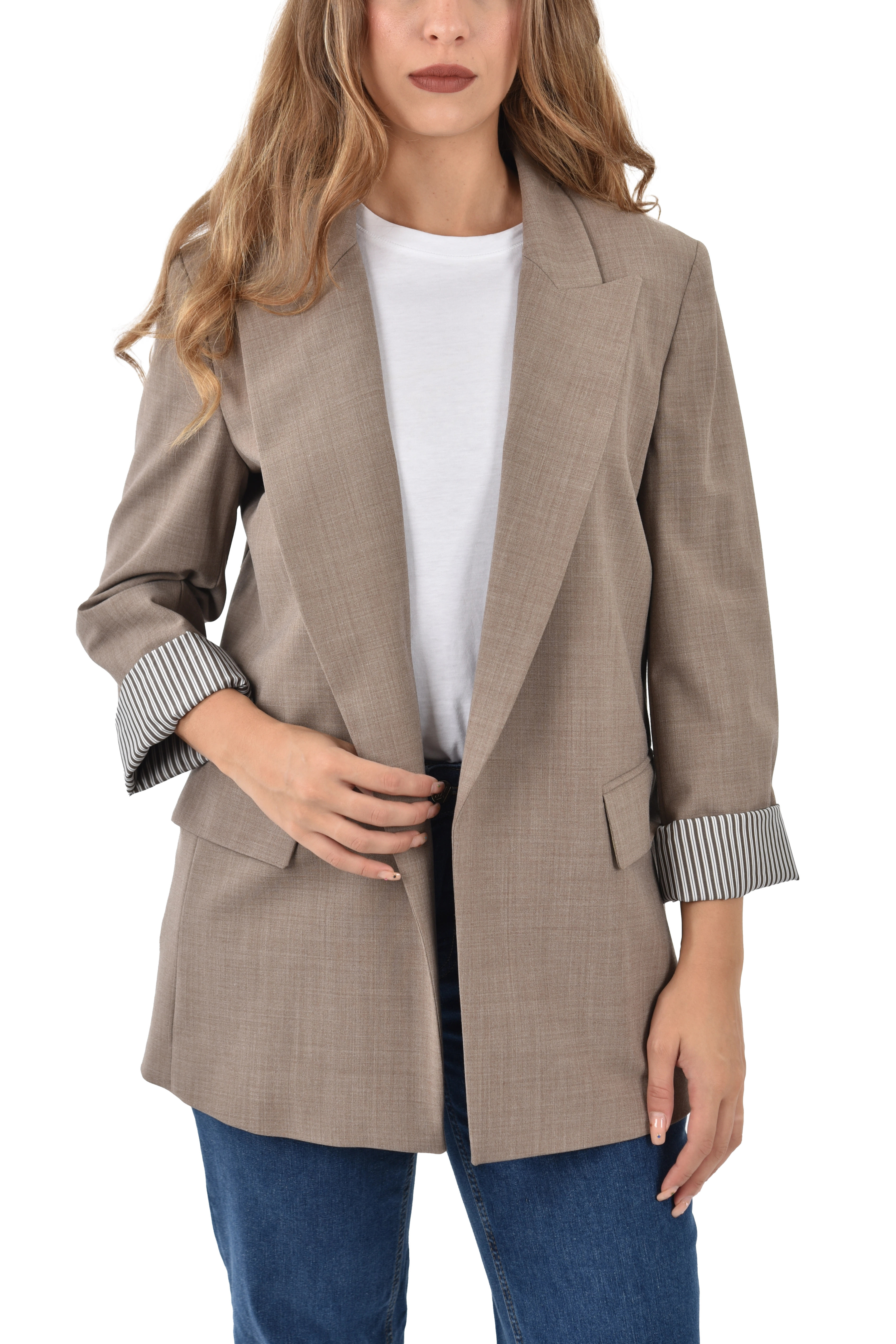 GIACCA BLAZER IN MISTO LANA NOVA DONNA FANGO