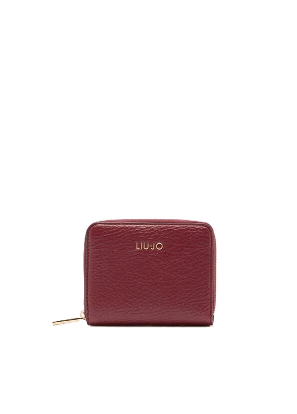 PORTAFOGLIO  CON ZIP STAMPA EFFETTO BOTTALATO DONNA BORDEAUX