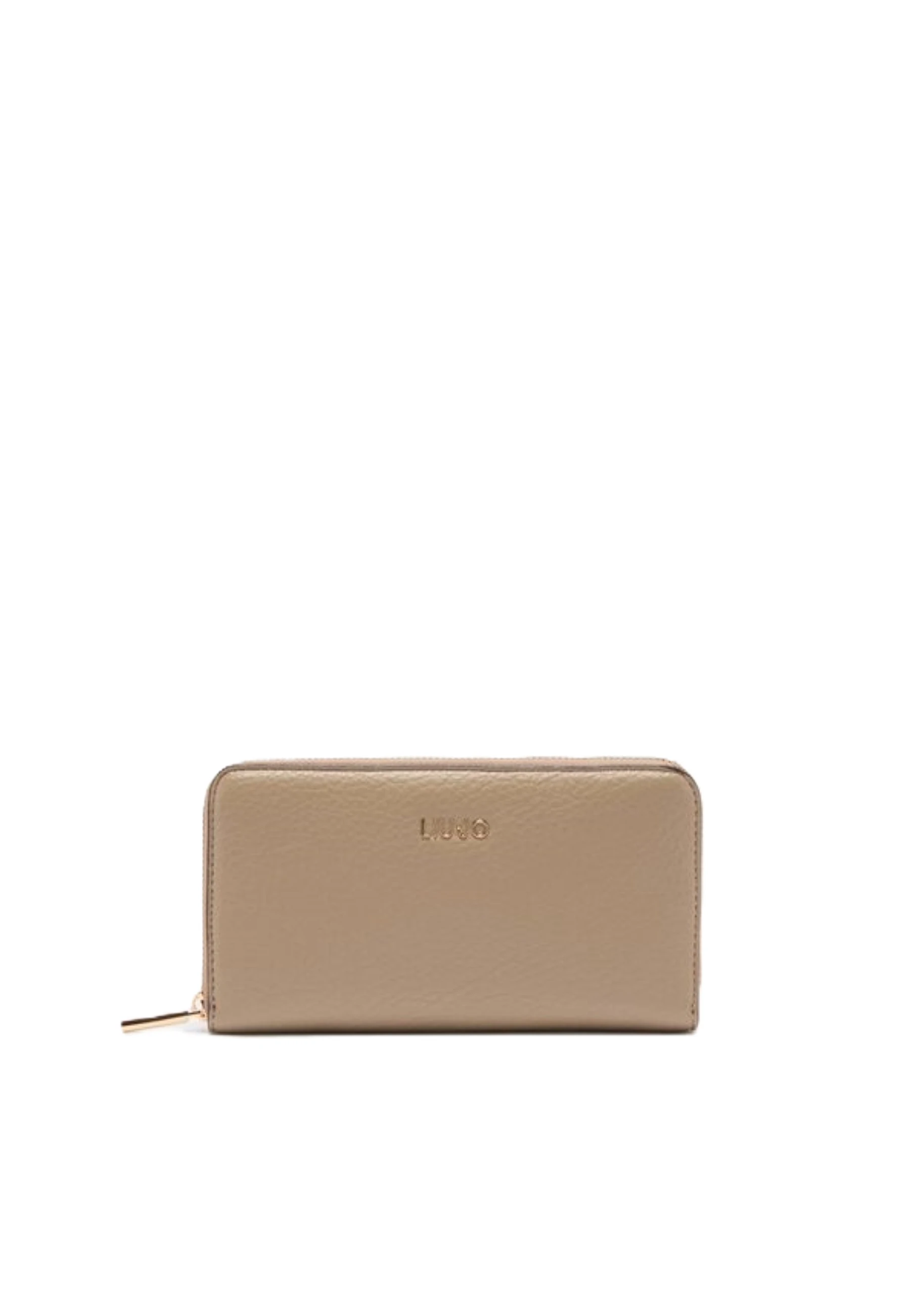PORTAFOGLIO GRANDE CON ZIP E LOGO DONNA BEIGE