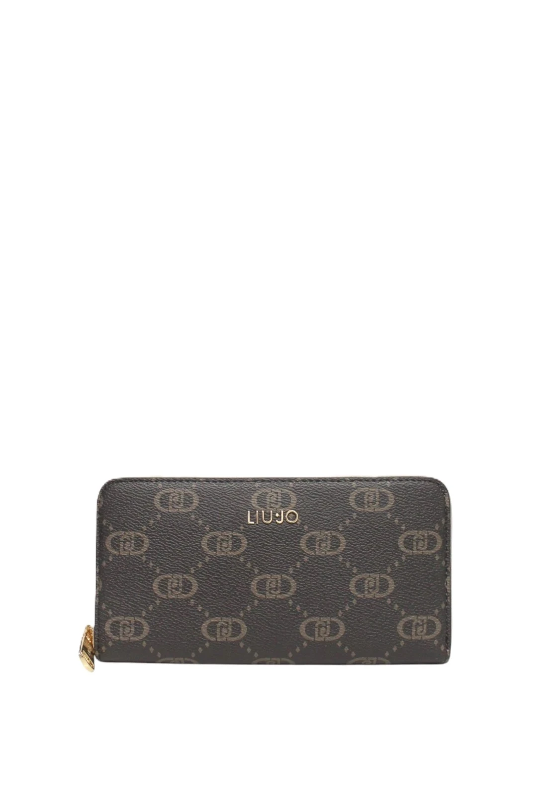 PORTAFOGLIO ZIP AROUND CON STAMPA LOGO ALL OVER DONNA AVORIO