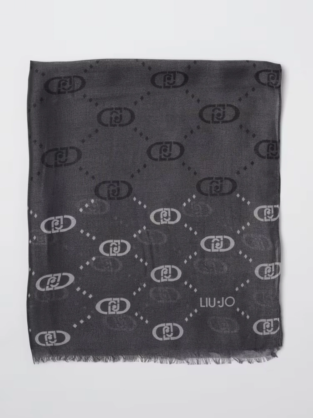 STOLA CON MOTIVO GRAFICO LOGO DONNA NERO