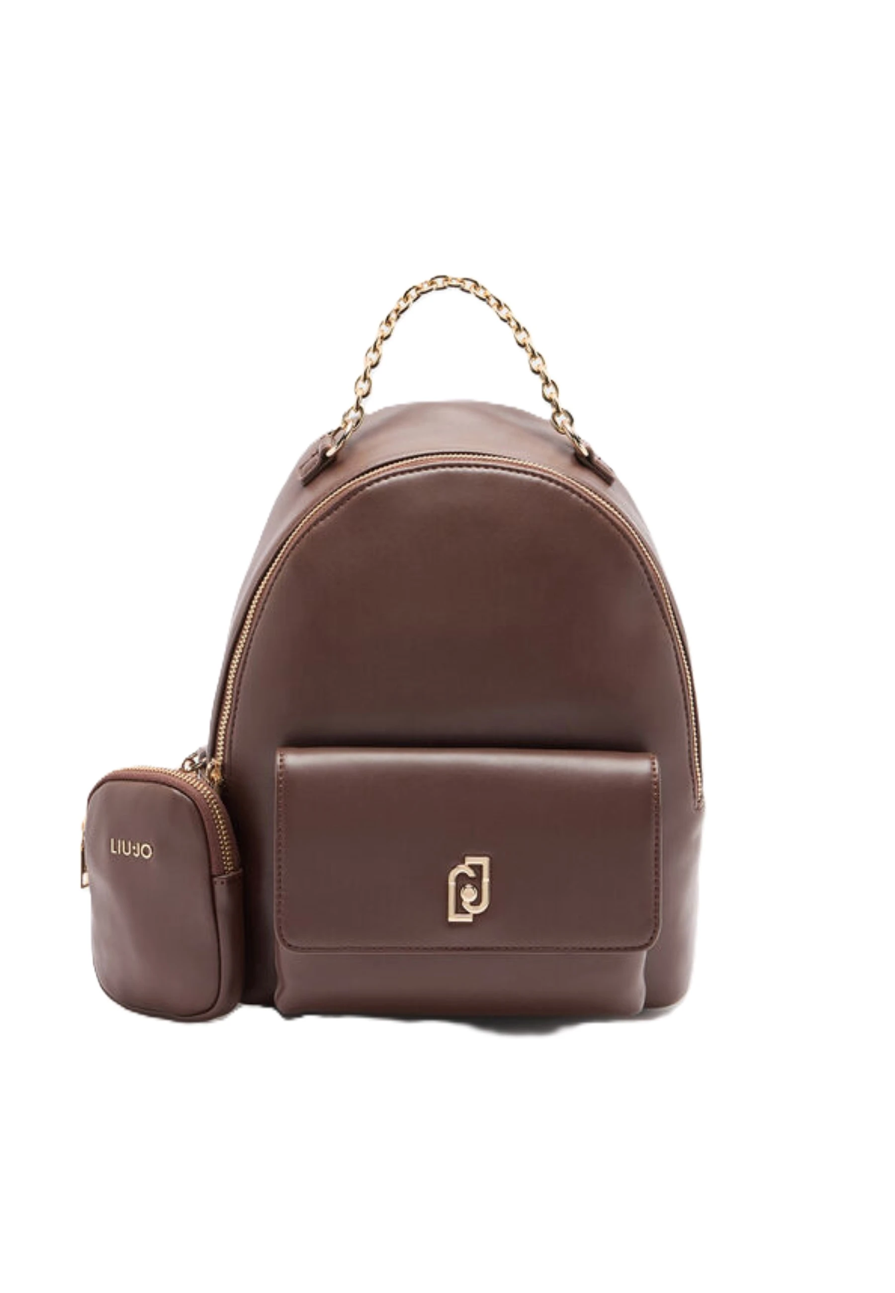 ZAINO CON TASCA FRONTALE E POCHETTE REMOVIBILE DONNA MARRONE