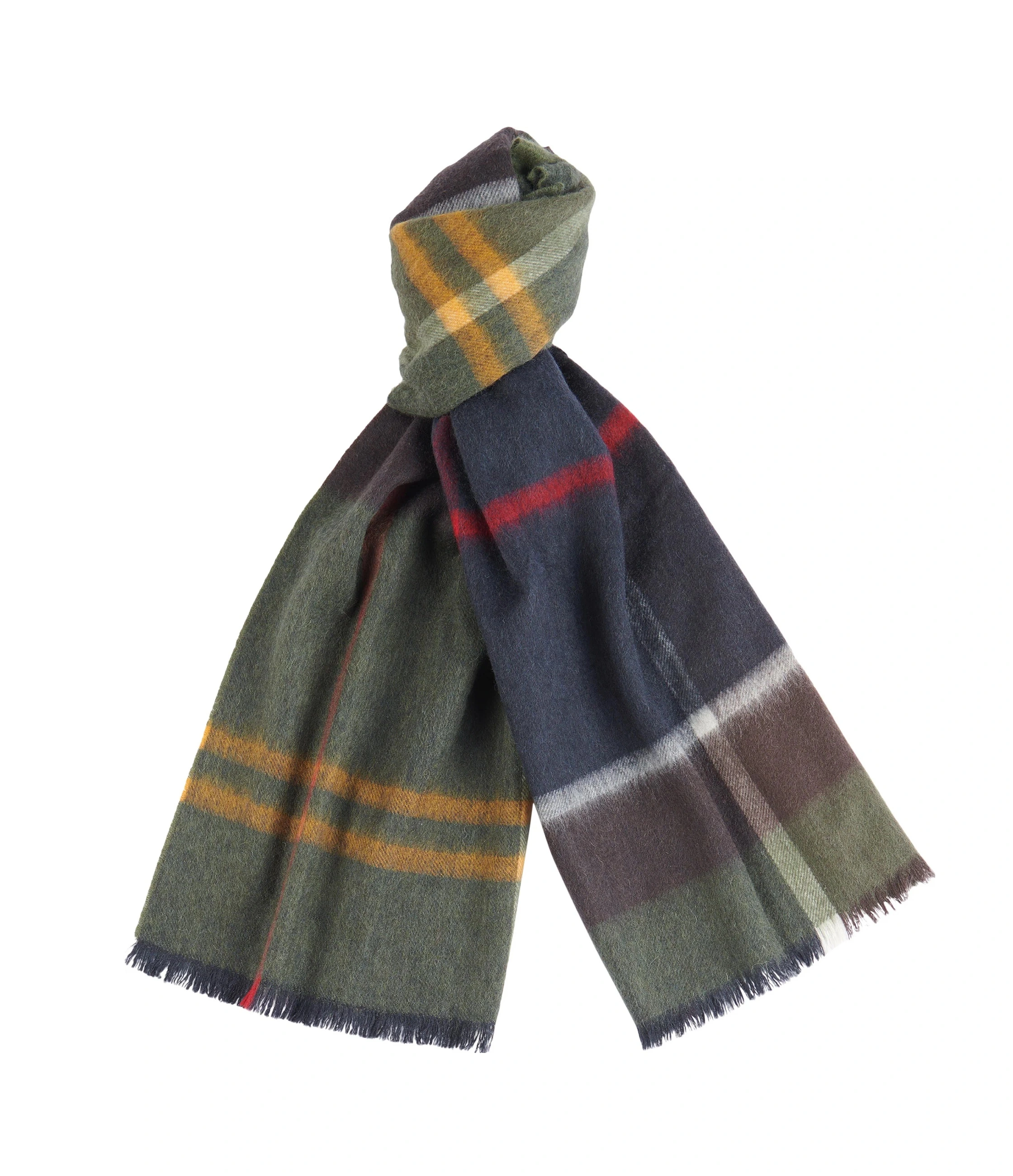 SCIARPA IN LANA CON MOTIVO TARTAN DONNA  VERDE