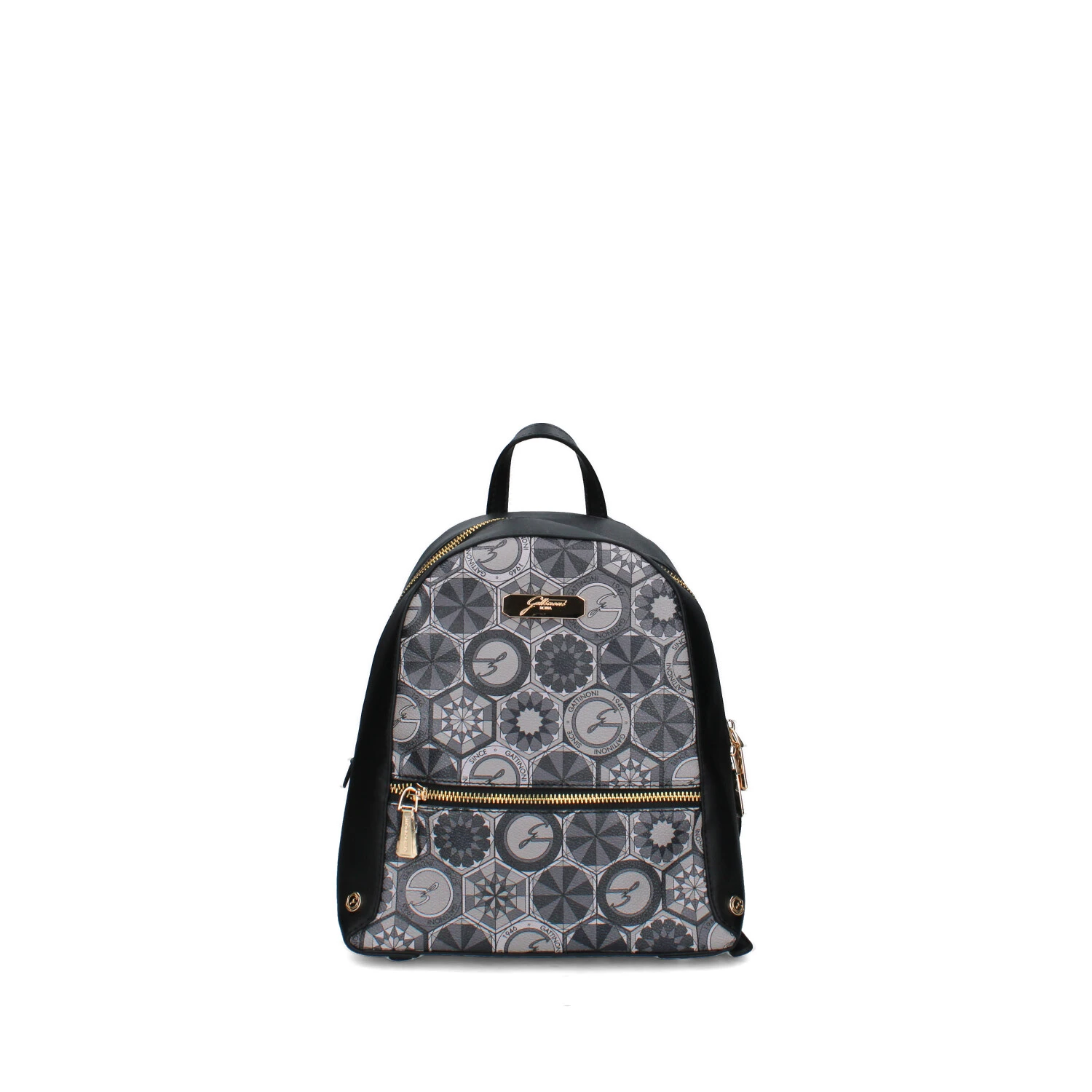 ZAINO CON FANTASIA GEOMETRICA DONNA NERO
