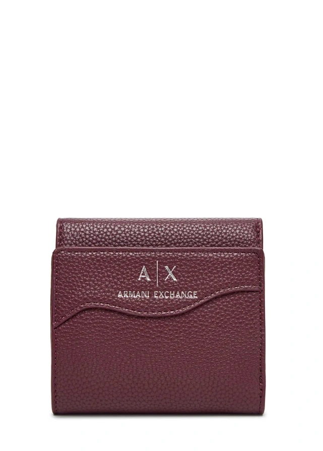 PORTAFOGLIO COMPATTO CON CHIUSURA A BOTTONE DONNA BORDEAUX