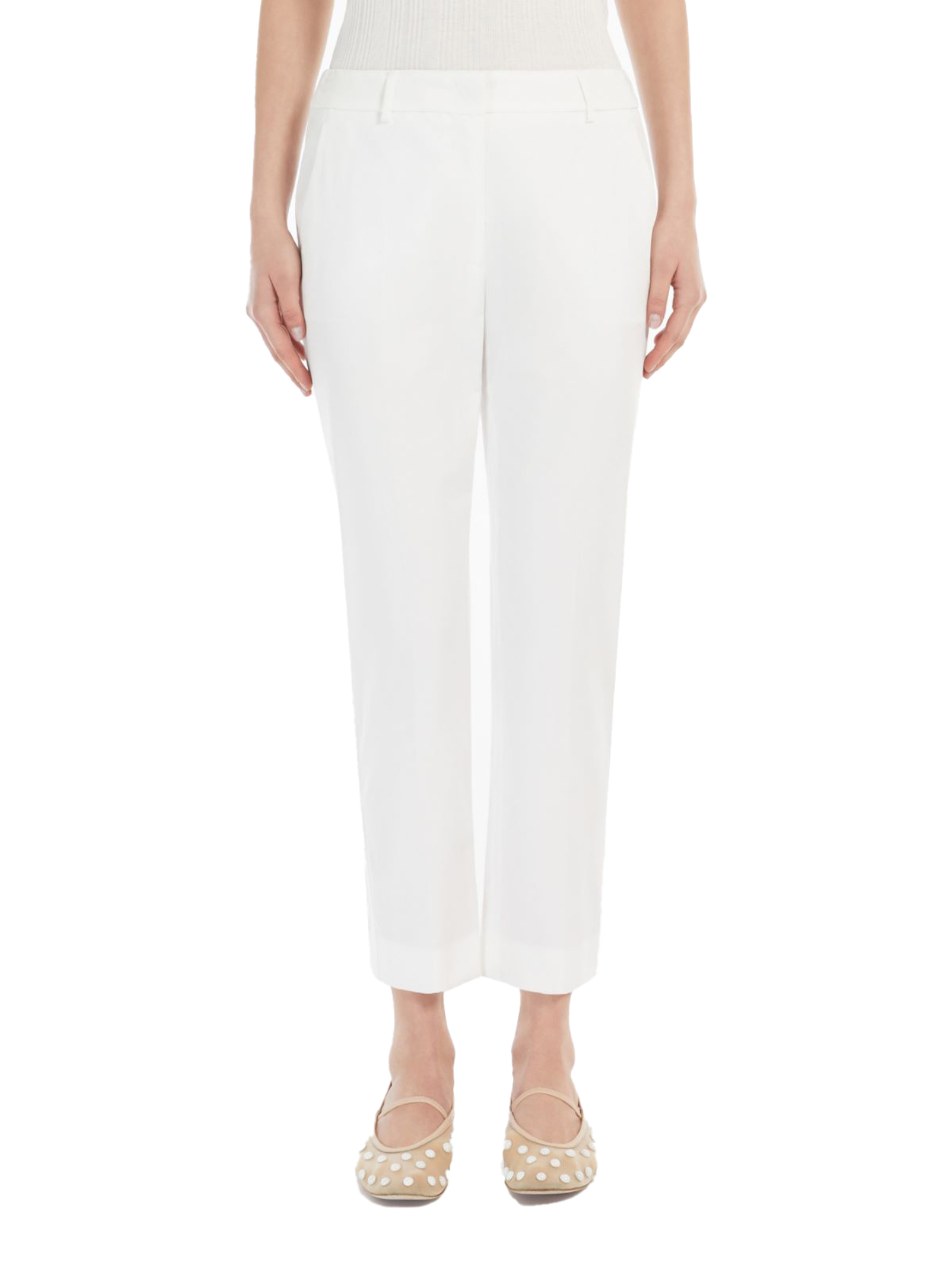 PANTALONI CROPPED A SIGARETTA DONNA BIANCO
