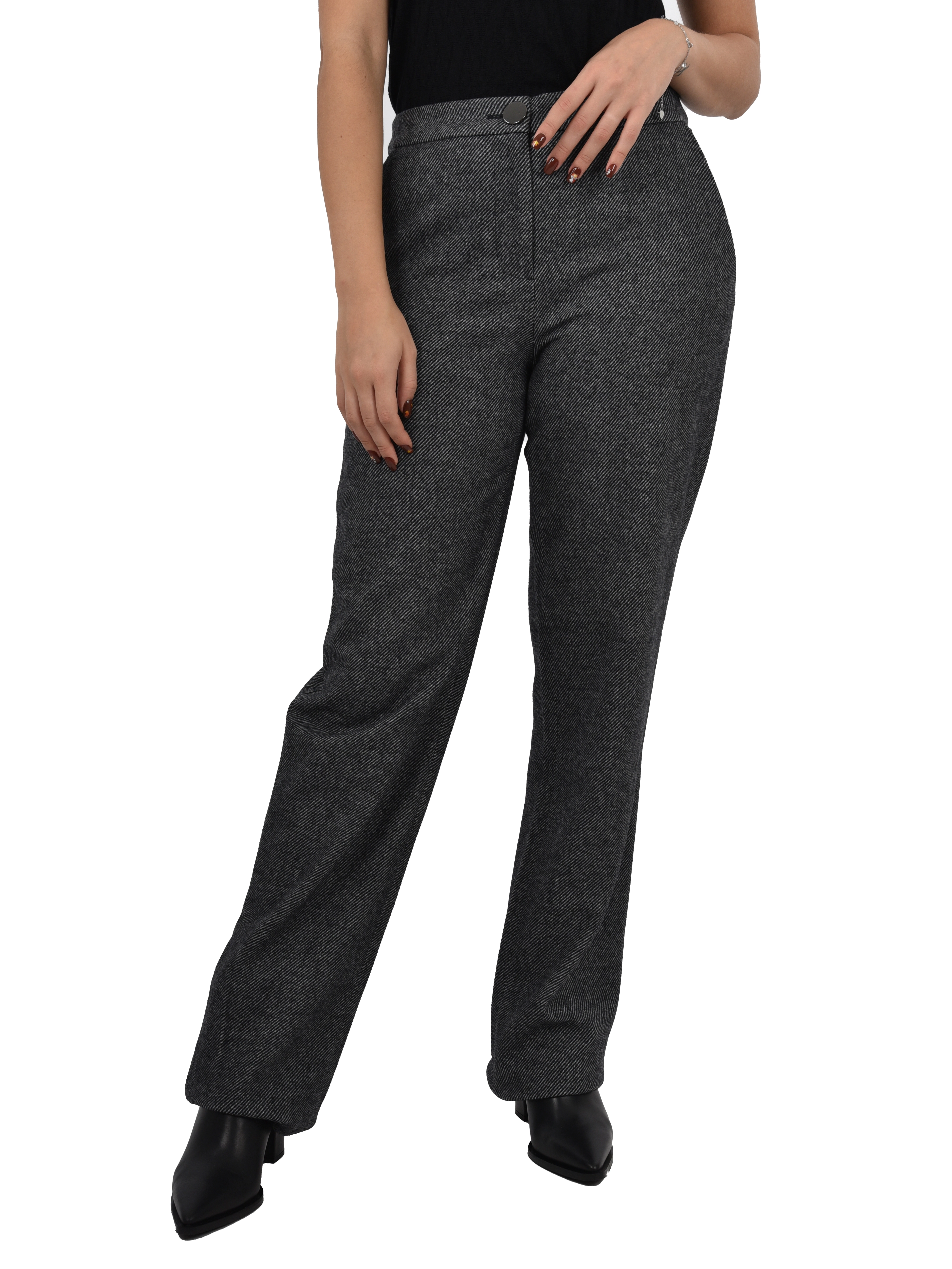 PANTALONI CHINO CON TASCHE LATERALI E POSTERIORI A FILETTO DONNA GRIGIO