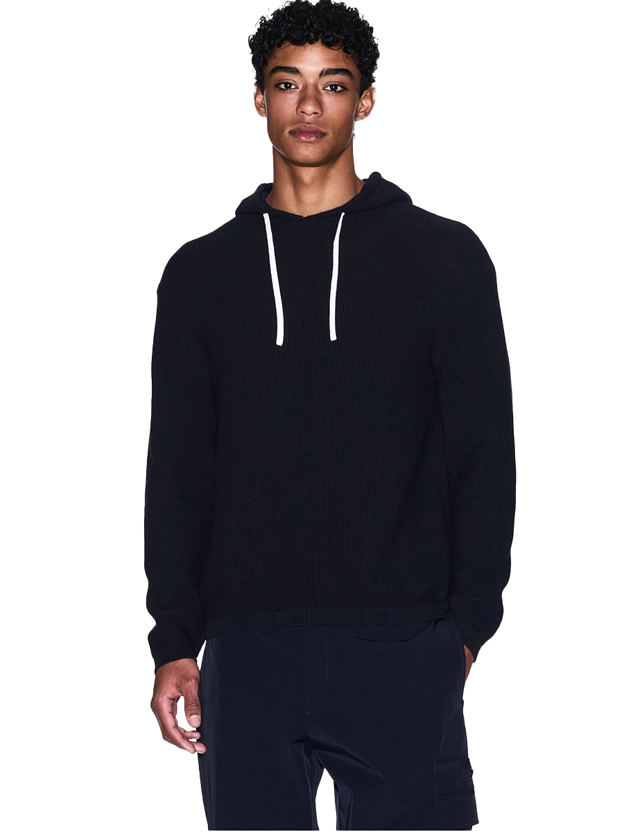 FELPA CON CAPPUCCIO IN COTONE UOMO BLU