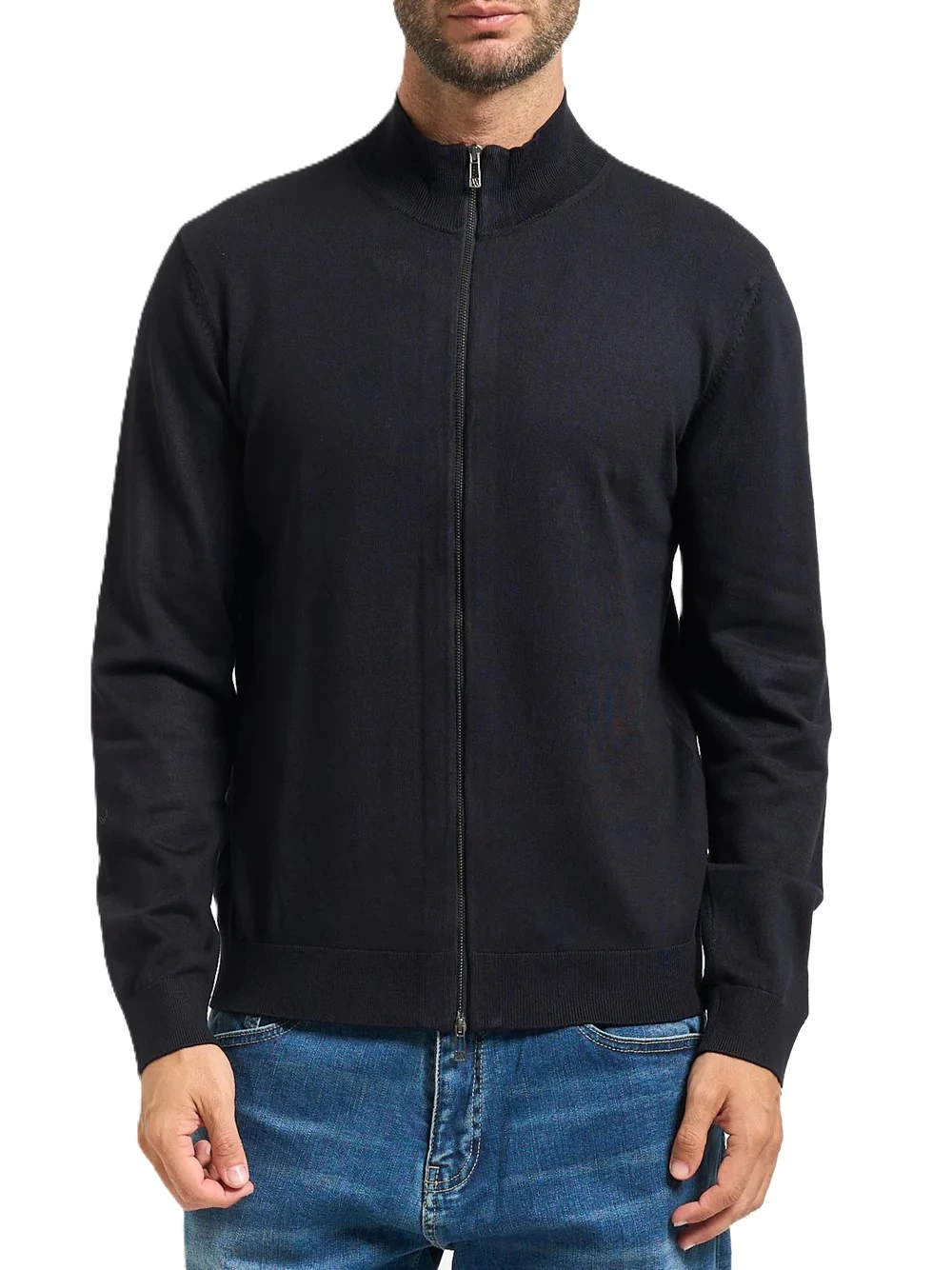 CARDIGAN CON ZIP A DOPPIO CURSORE UOMO BLU