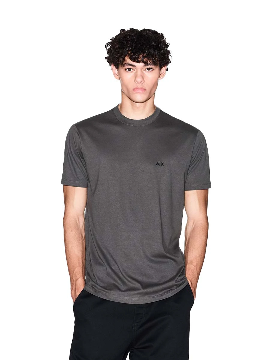 T-SHIRT MANICA CORTA CON LOGO METALLICO FRONTALE