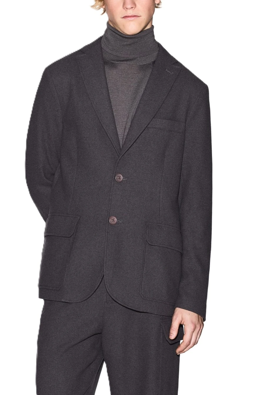 GIACCA MONOPETTO IN MISTO LANA UOMO GRIGIO