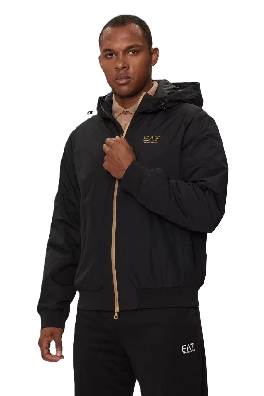 GIACCA CON ZIP E INTERNO IN PILE UOMO NERO