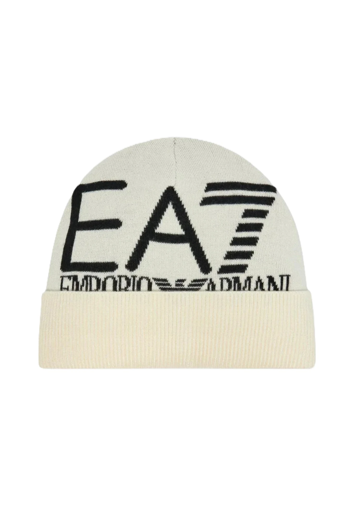 BERRETTO CON MAXI LOGO EA7 UOMO AVORIO