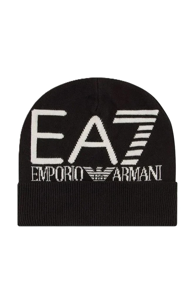 BERRETTO CON MAXI LOGO EA7 UOMO NERO