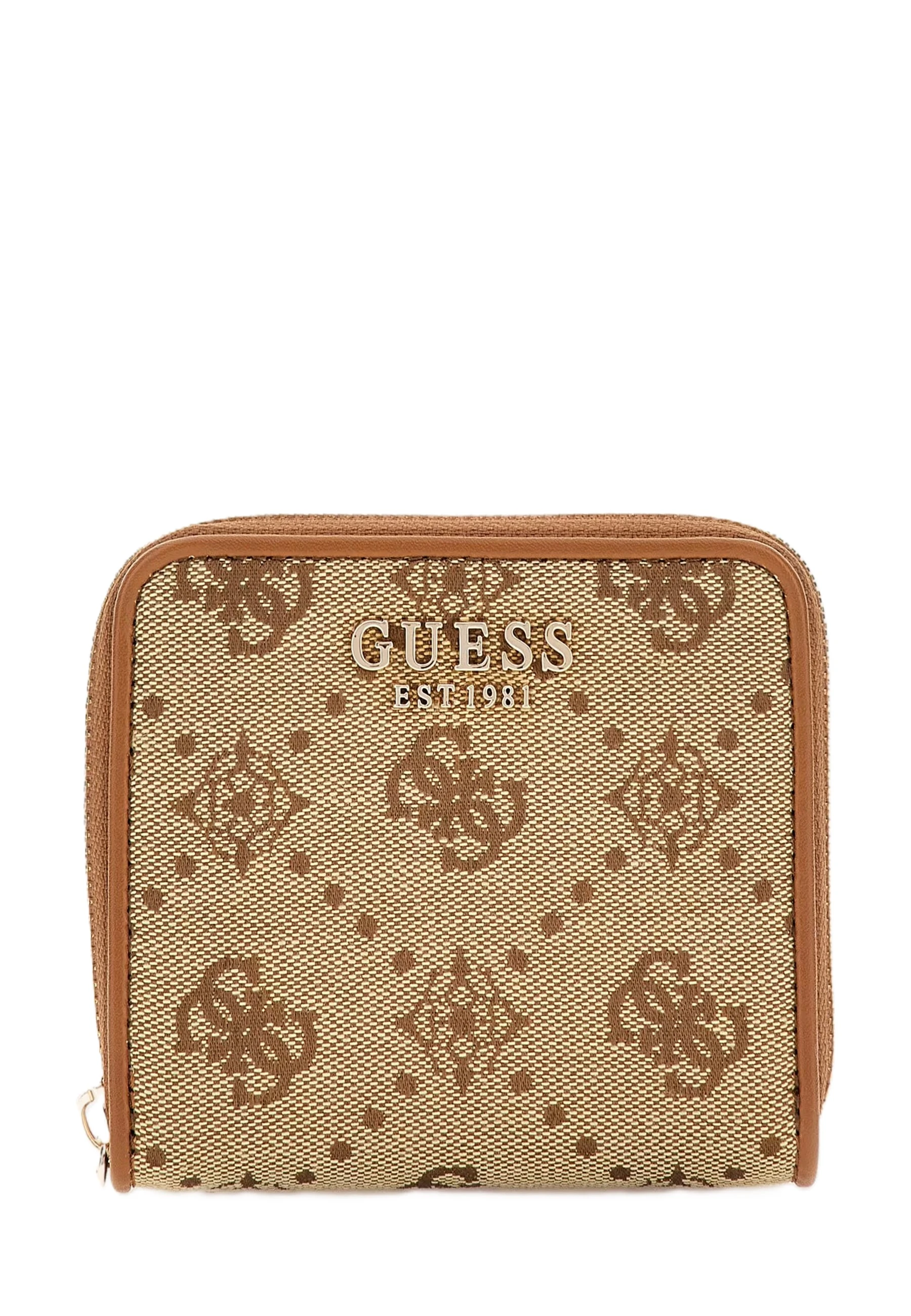 PORTAFOGLIO CON STAMPA MONOGRAM E DETTAGLI ORO DONNA BEIGE