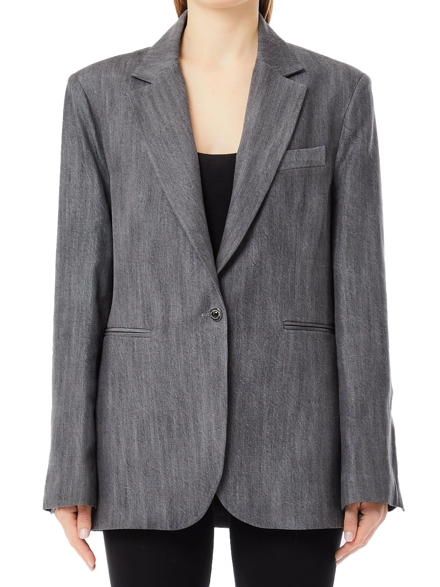 BLAZER IN DEMIN MONOPETTO DONNA GRIGIO