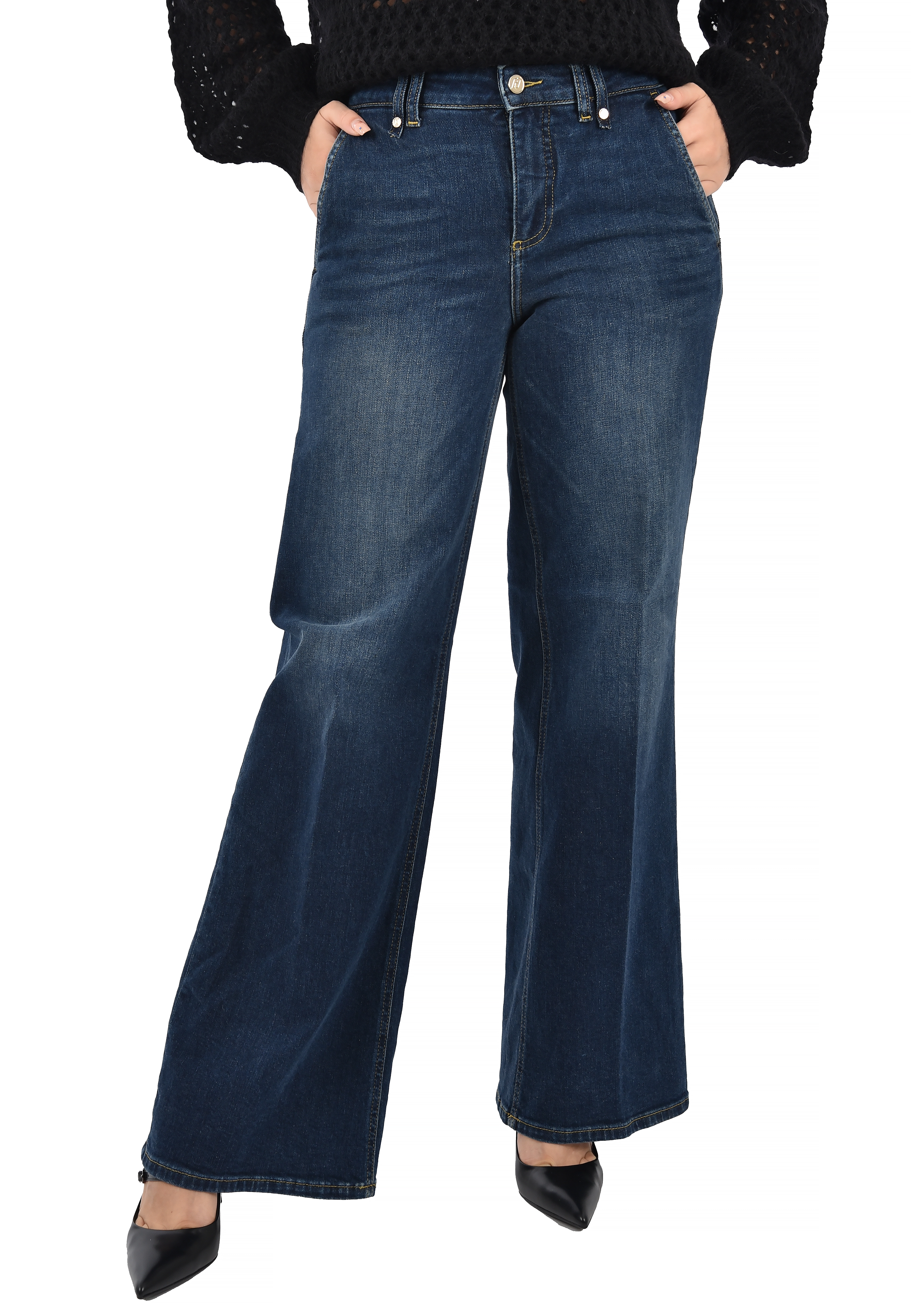 JEANS A ZAMPA VITA ALTA DONNA BLU JEANS