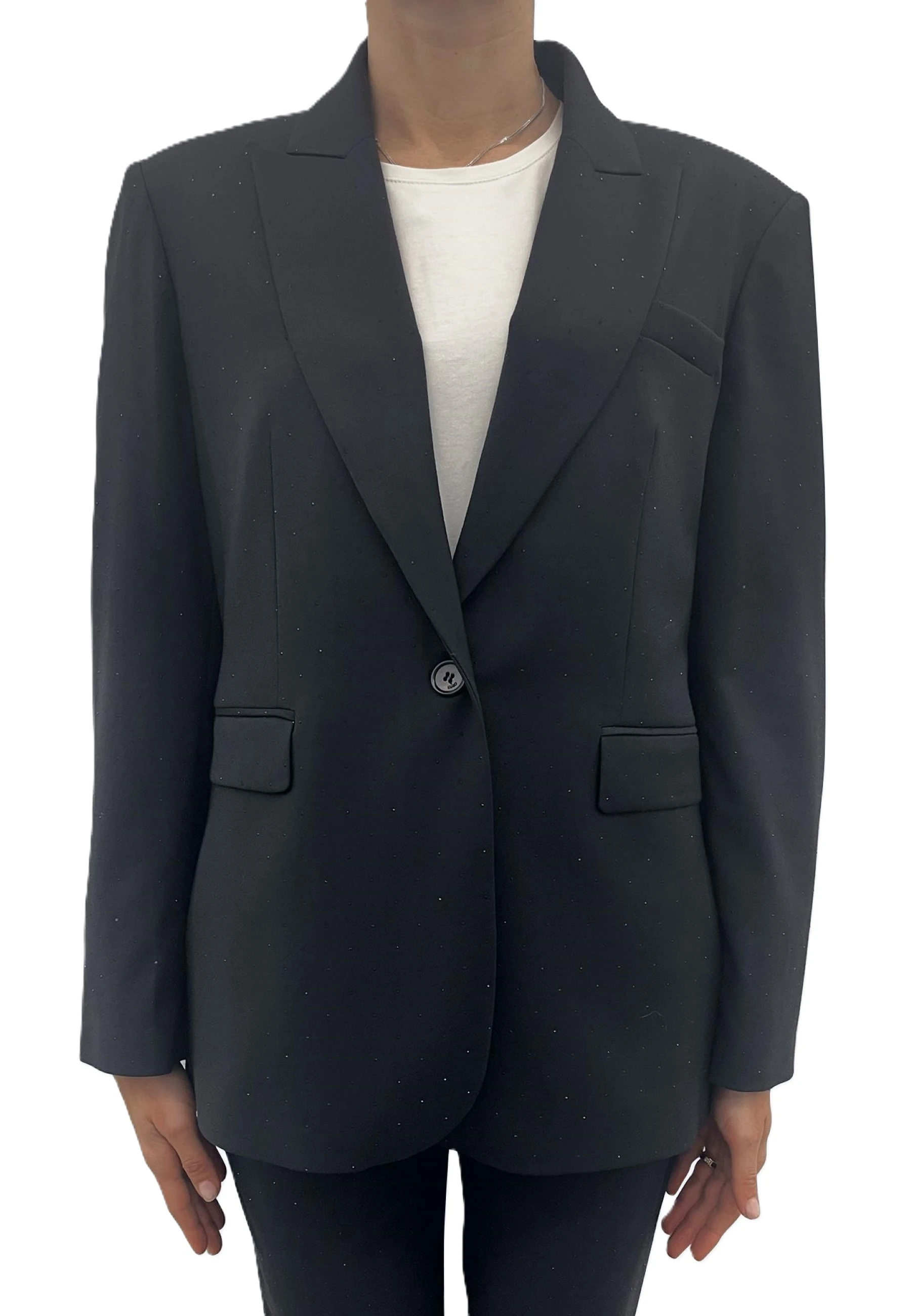 GIACCA BLAZER CON STRASS LUMINOSI DONNA BLU