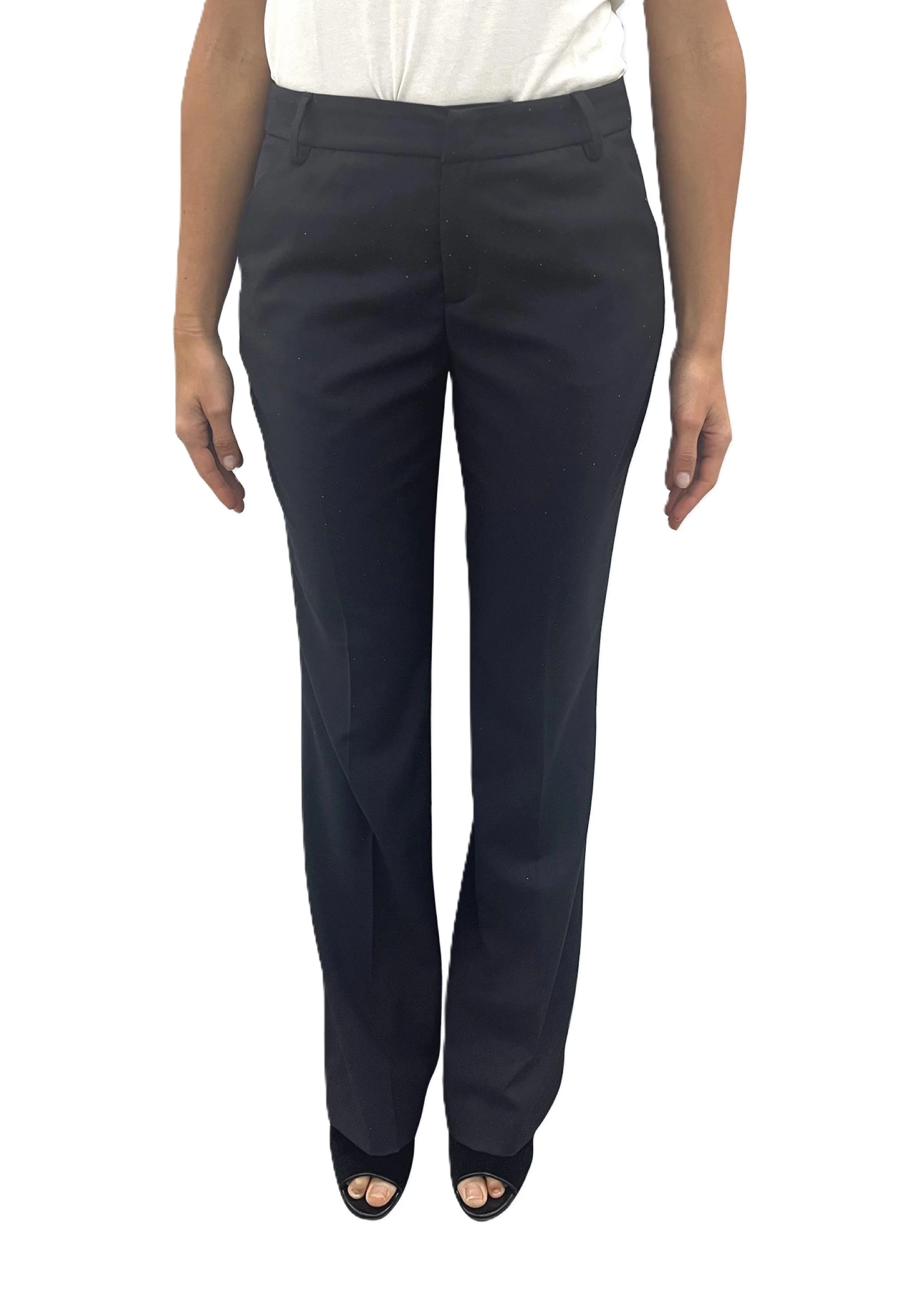 PANTALONE CHINO CON MINI STRASS APPLICATI DONNA BLU