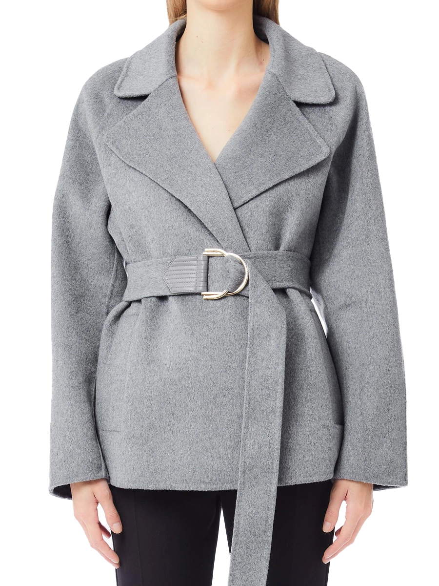 CAPPOTTO CORTO DOPPIOPETTO  MISTO LANA DONNA GRIGIO