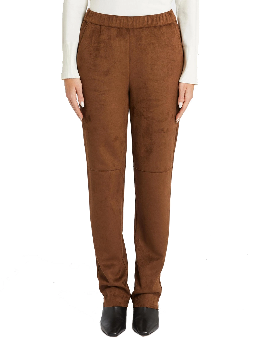 PANTALONE IN JERSEY SCAMOSCIATO DONNA MARRONE