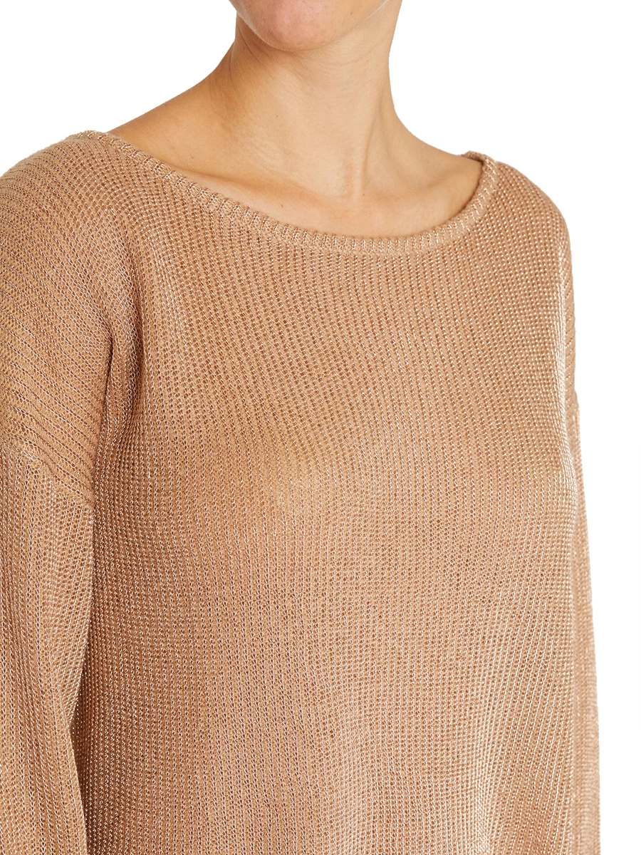 MAGLIA IN MISTO MOHAIR EFFETTO METALLIZZATO DONNA BEIGE