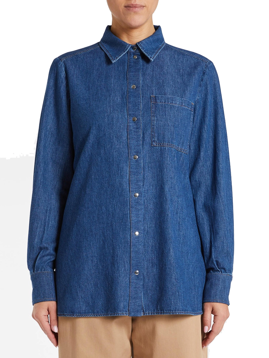 CAMICIA DEMIM COTONE DONNA BLU