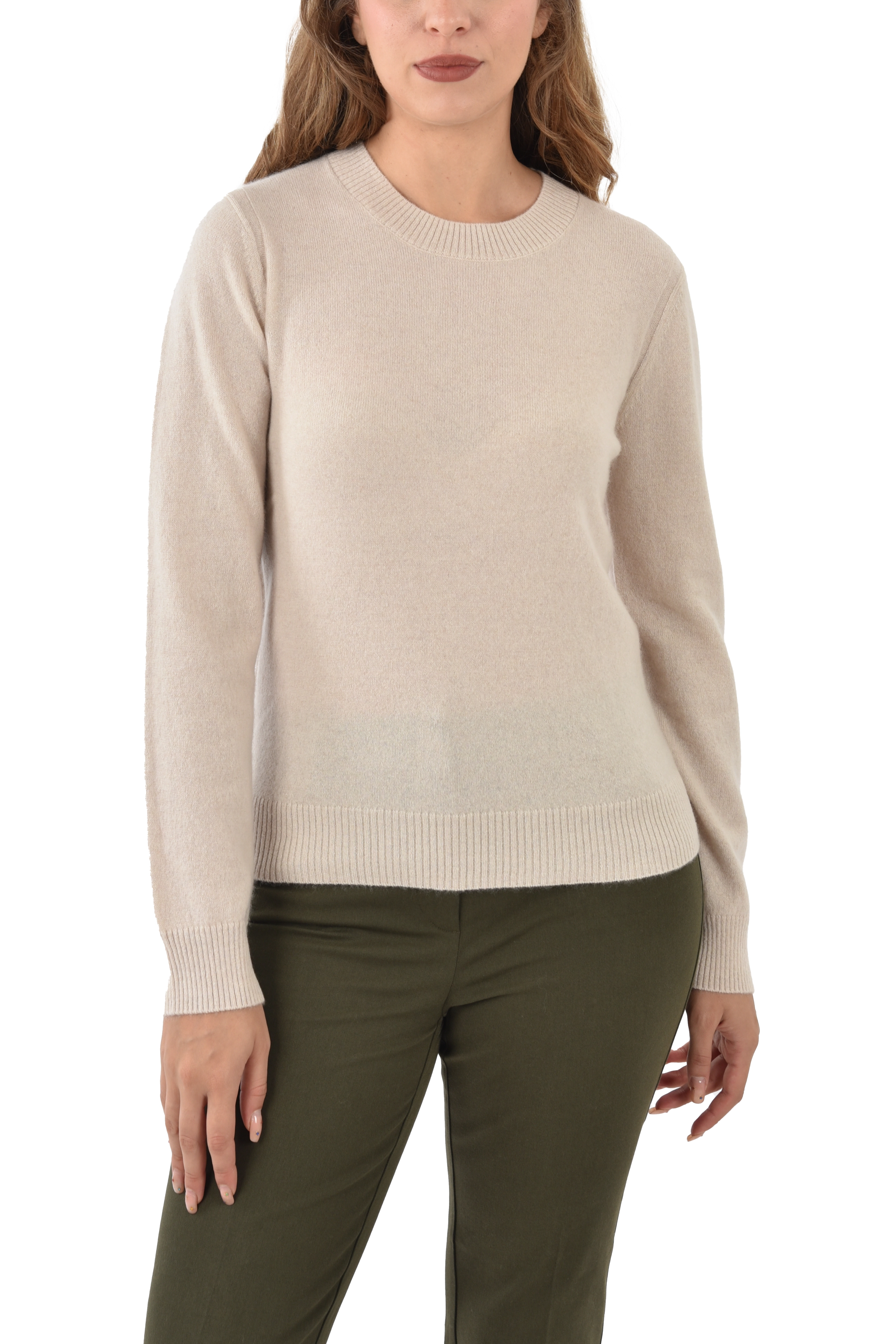 MAGLIA GIROCOLLO IN CASHMERE DONNA BIANCO