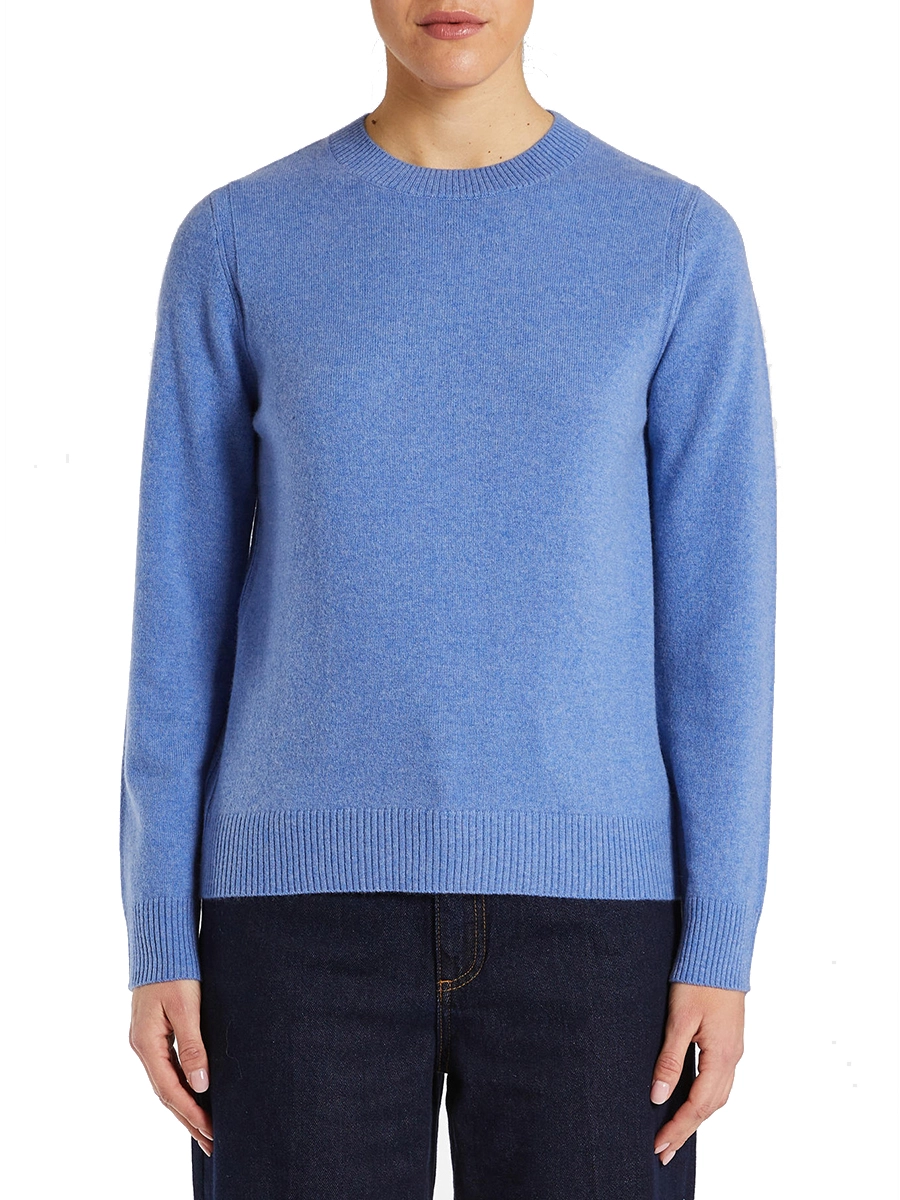 MAGLIA GIROCOLLO IN CASHMERE DONNA AZZURRO