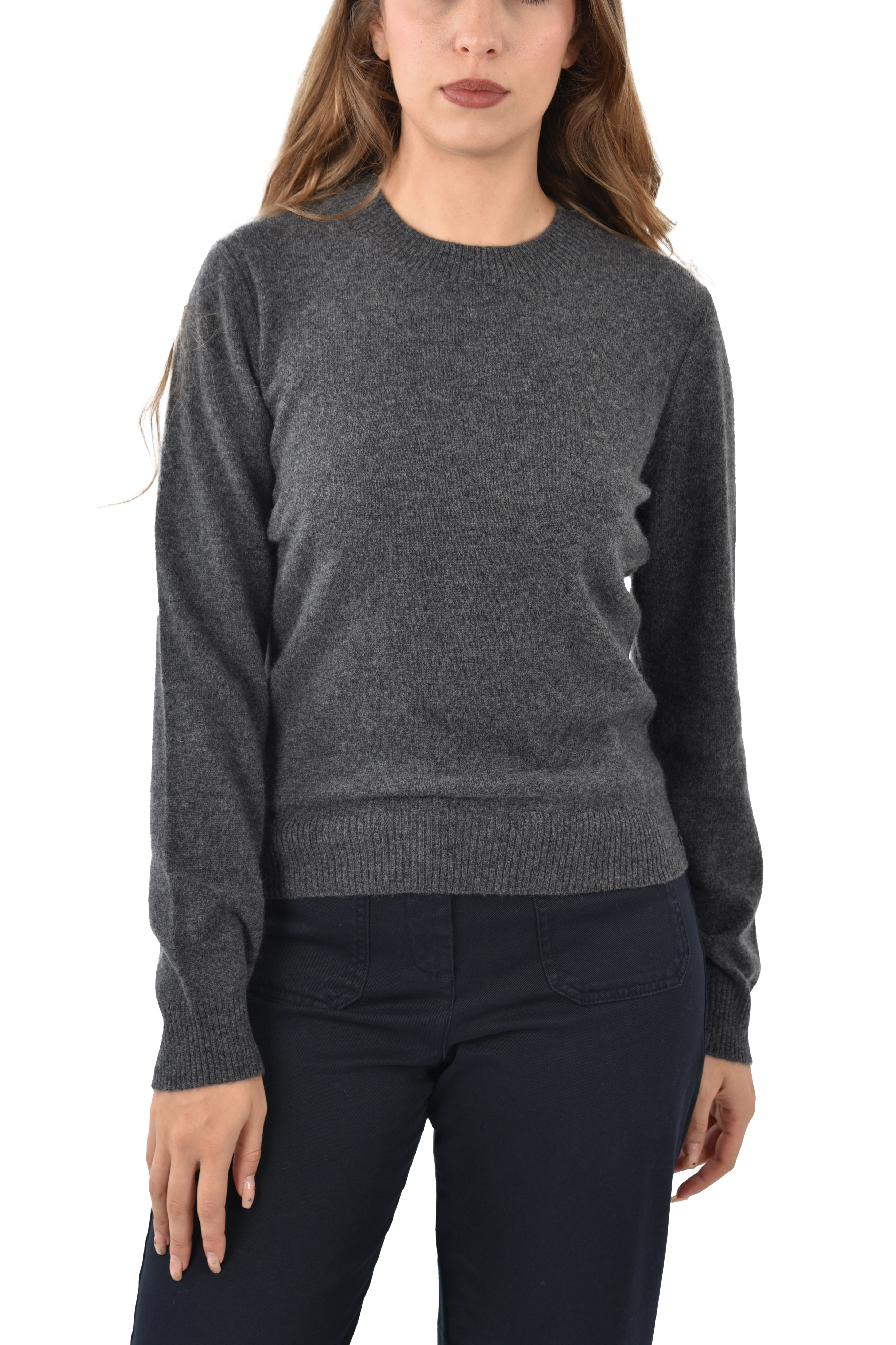 MAGLIA GIROCOLLO IN CASHMERE DONNA GRIGIO