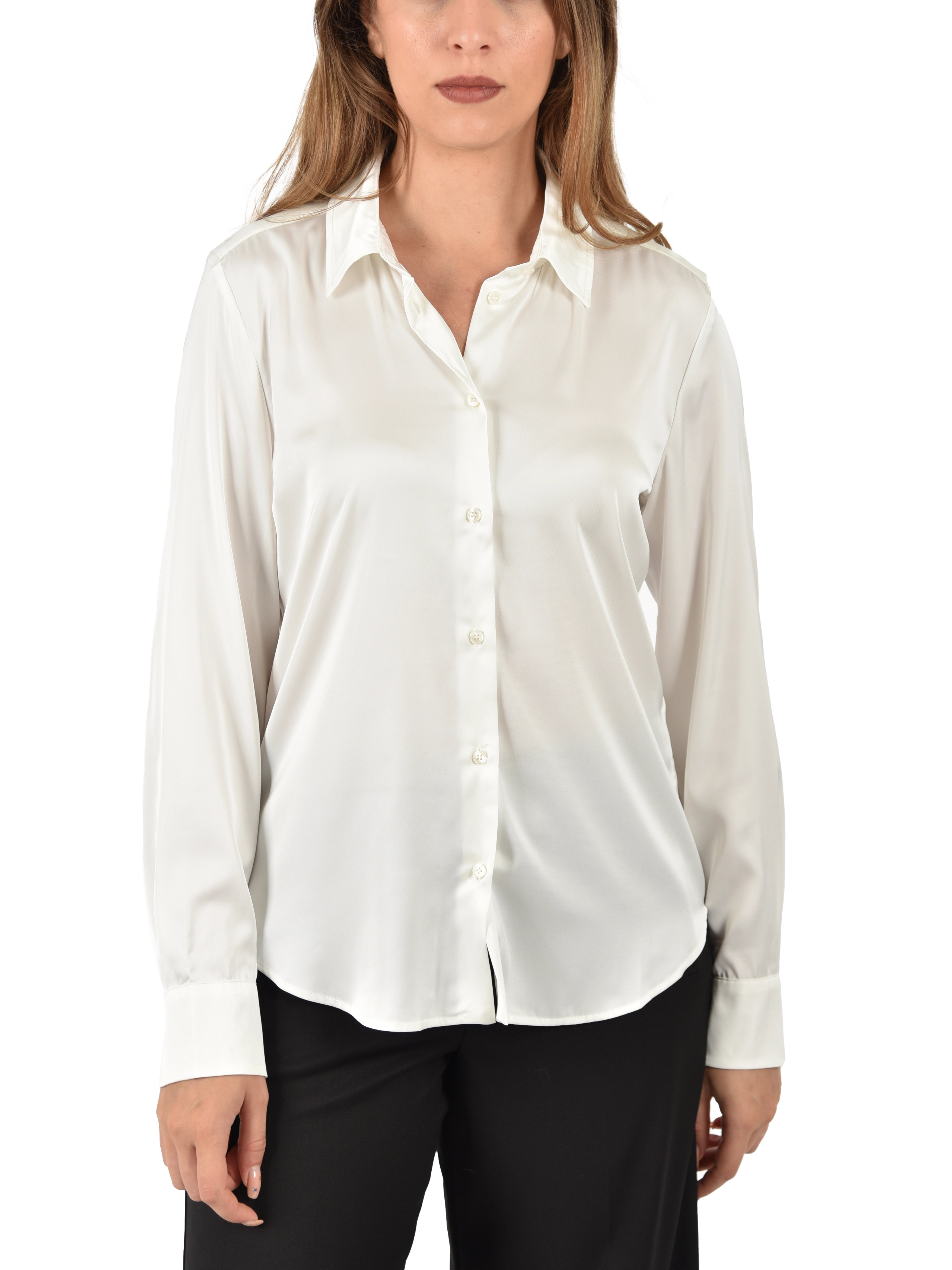 MAGLIA GIROCOLLO IN LANA E CASHMERE DONNA AVORIO