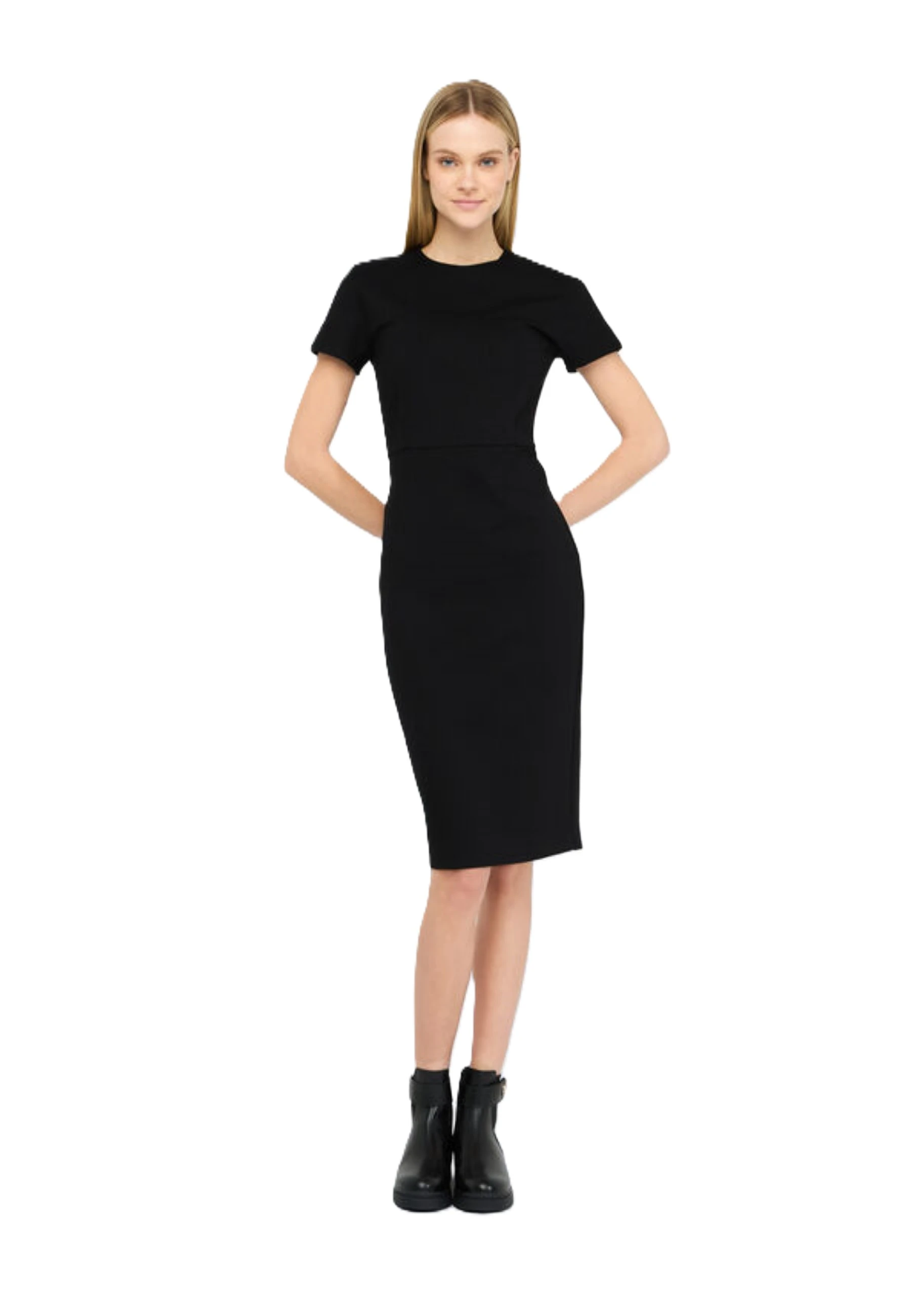 VESTITO CORTO TUBINO DONNA NERO